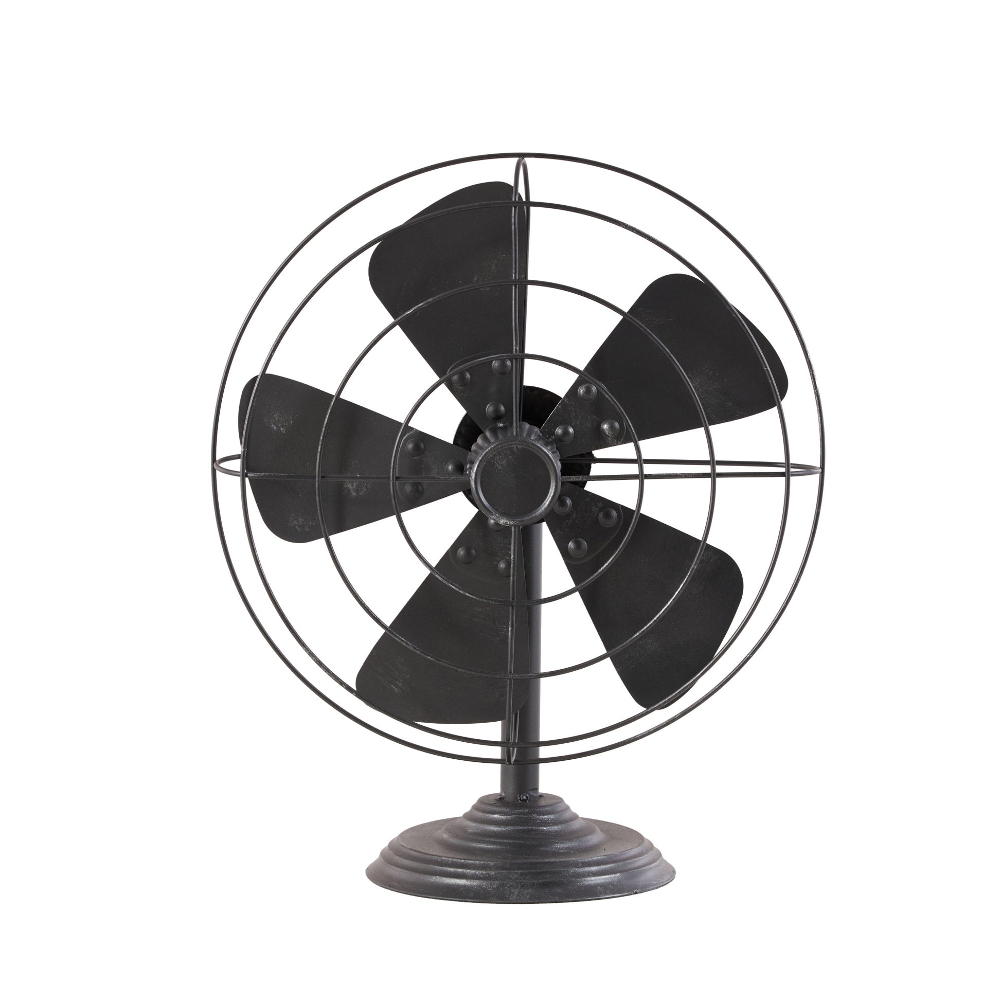 Fan Black Metal Decorative Sculpture