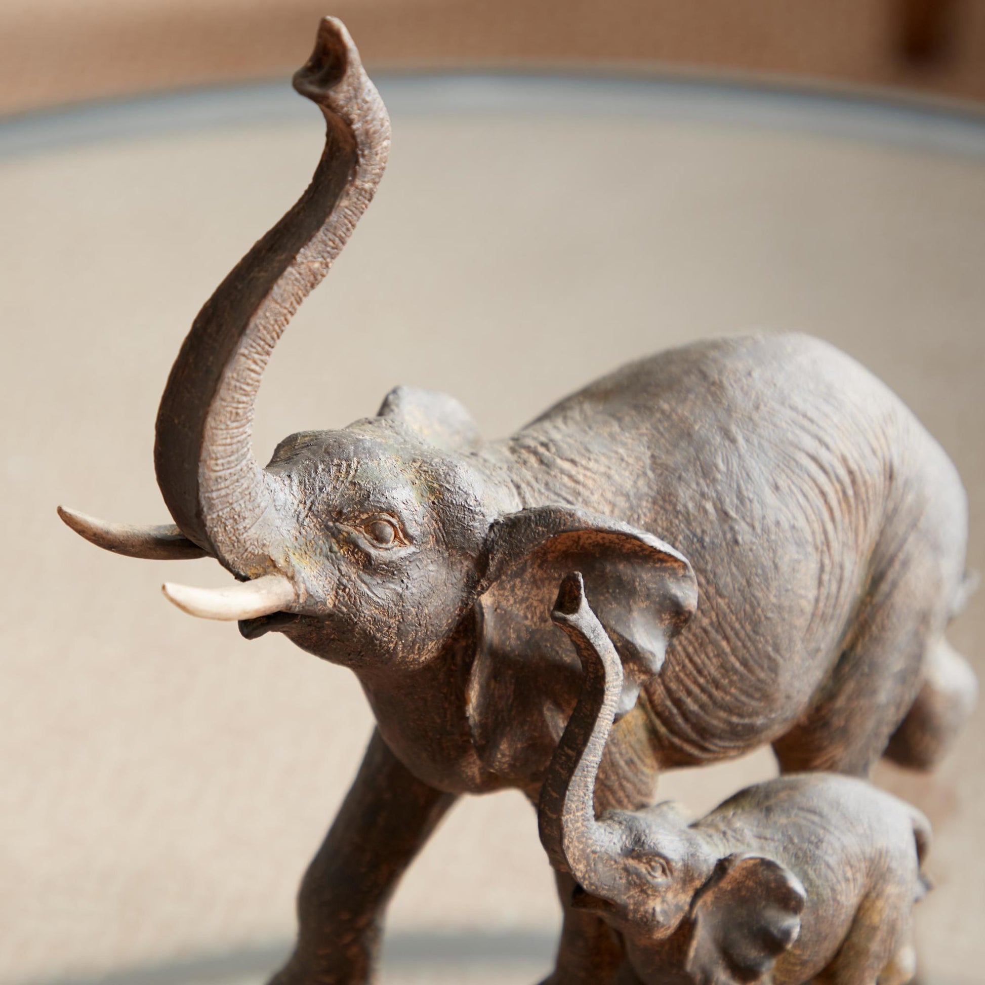 Elephant Brown Polystone Decorative Sculpture