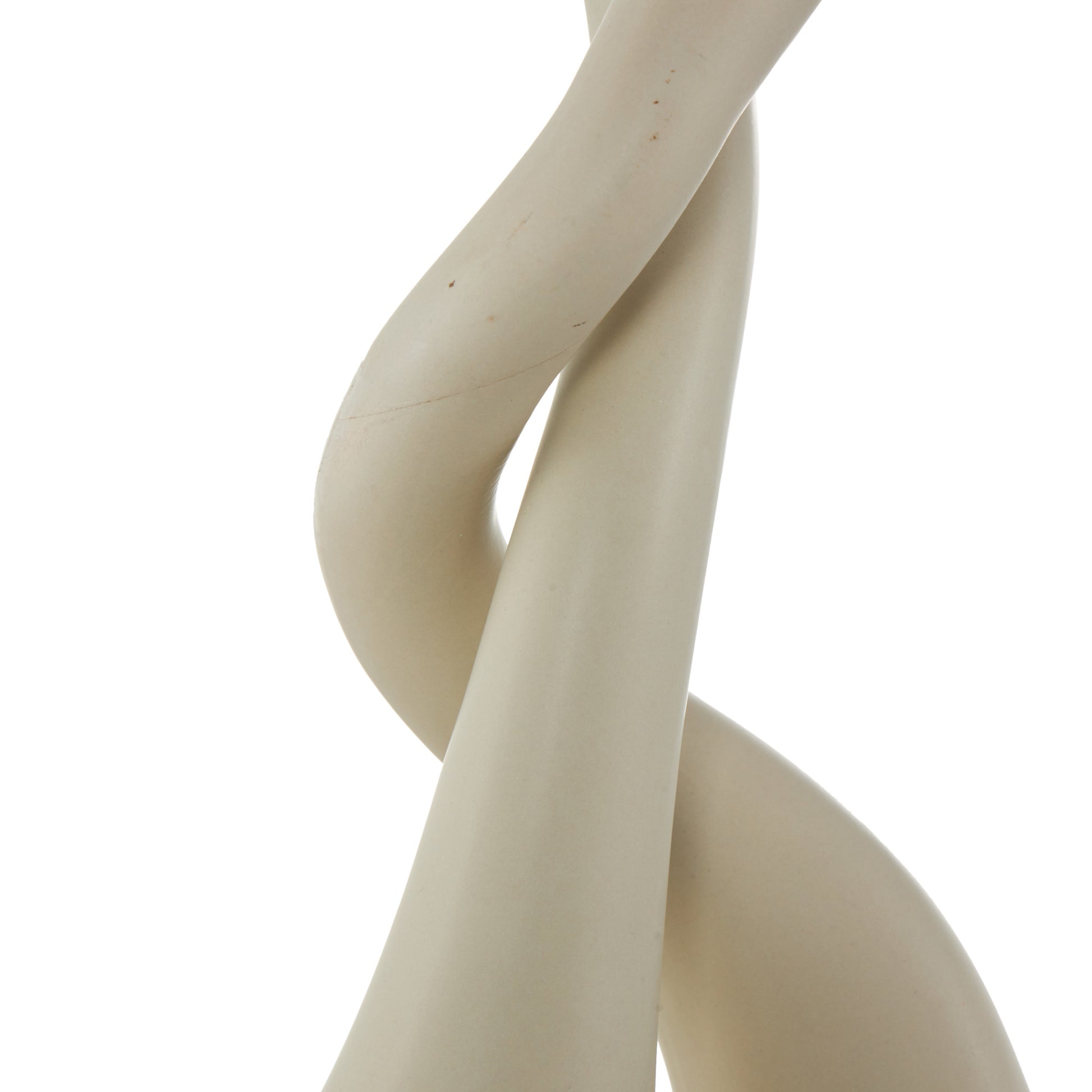 Set of 2 Swan Beige Ceramic Intertwined Decorative Sculpture