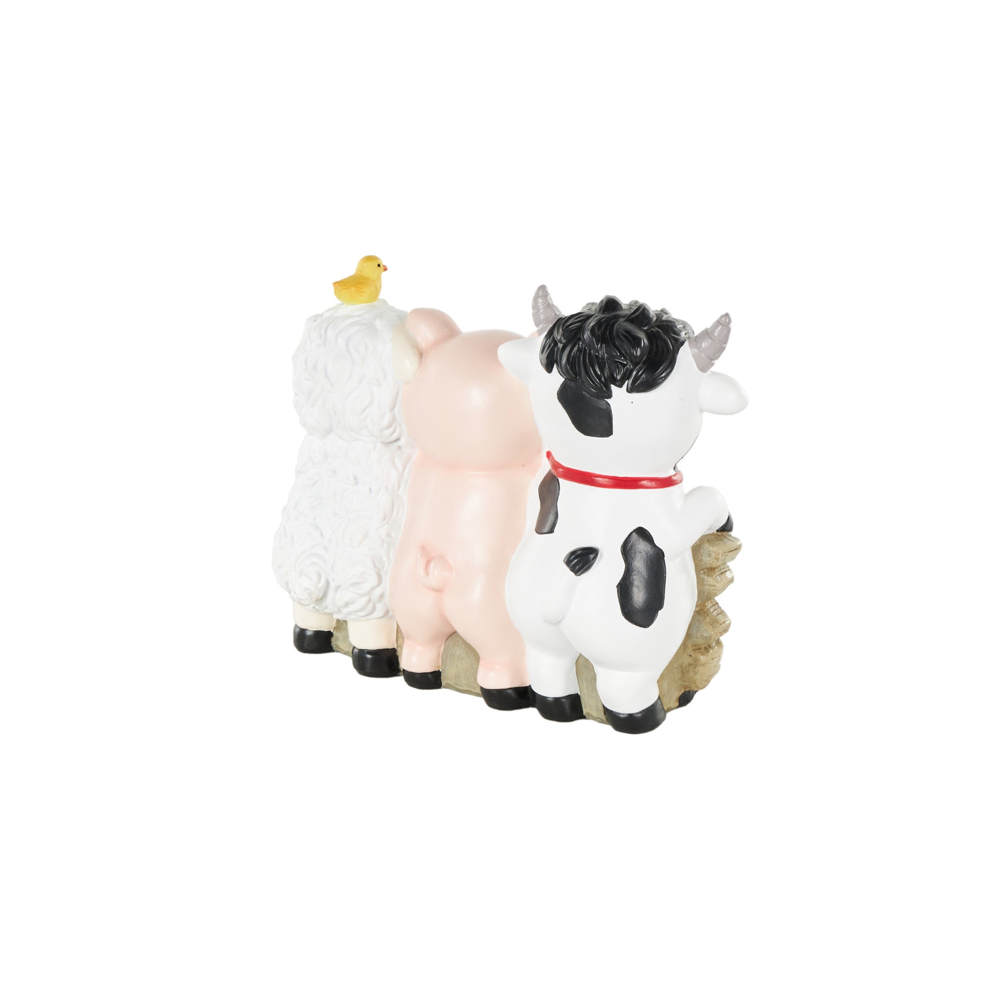 Farm Animals Multi Colored Polystone Decorative Sculpture with Brown Welcome Sign