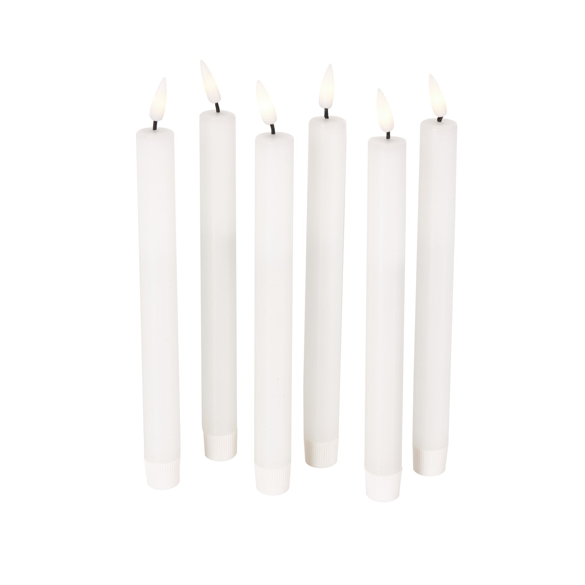 Set of 6 Wax Indoor Outdoor Flameless Candle with Remote Control Set of 6 10"H
