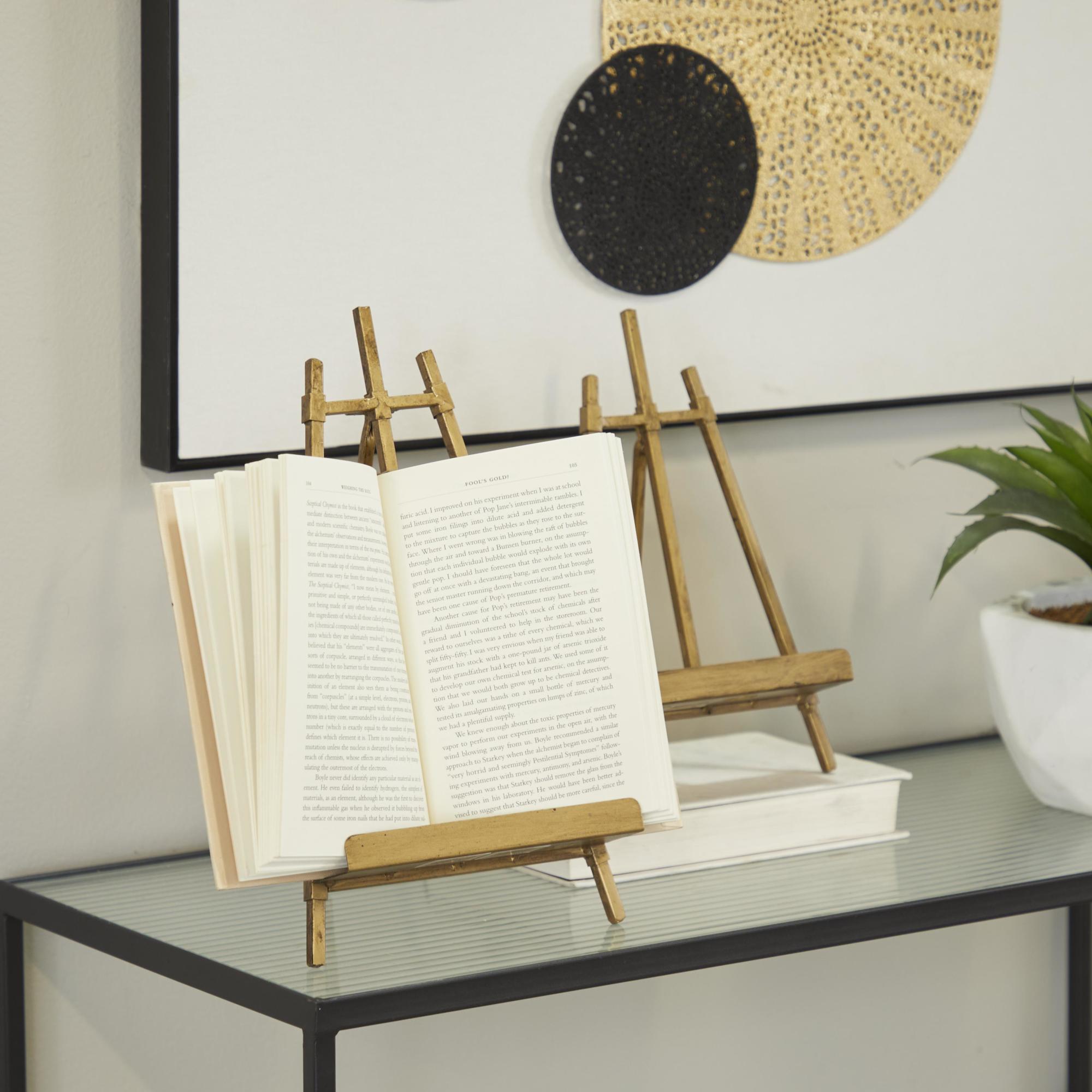 Set of 2 Metal Display Easel with Foldable Stand
