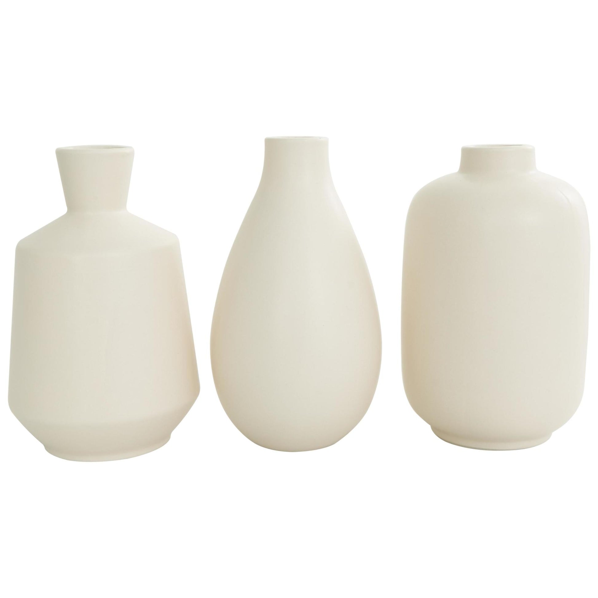 Set of 3 Ceramic Marble Inspired Decorative Vase with Varying Shapes Set of 3 4"W, 8"H