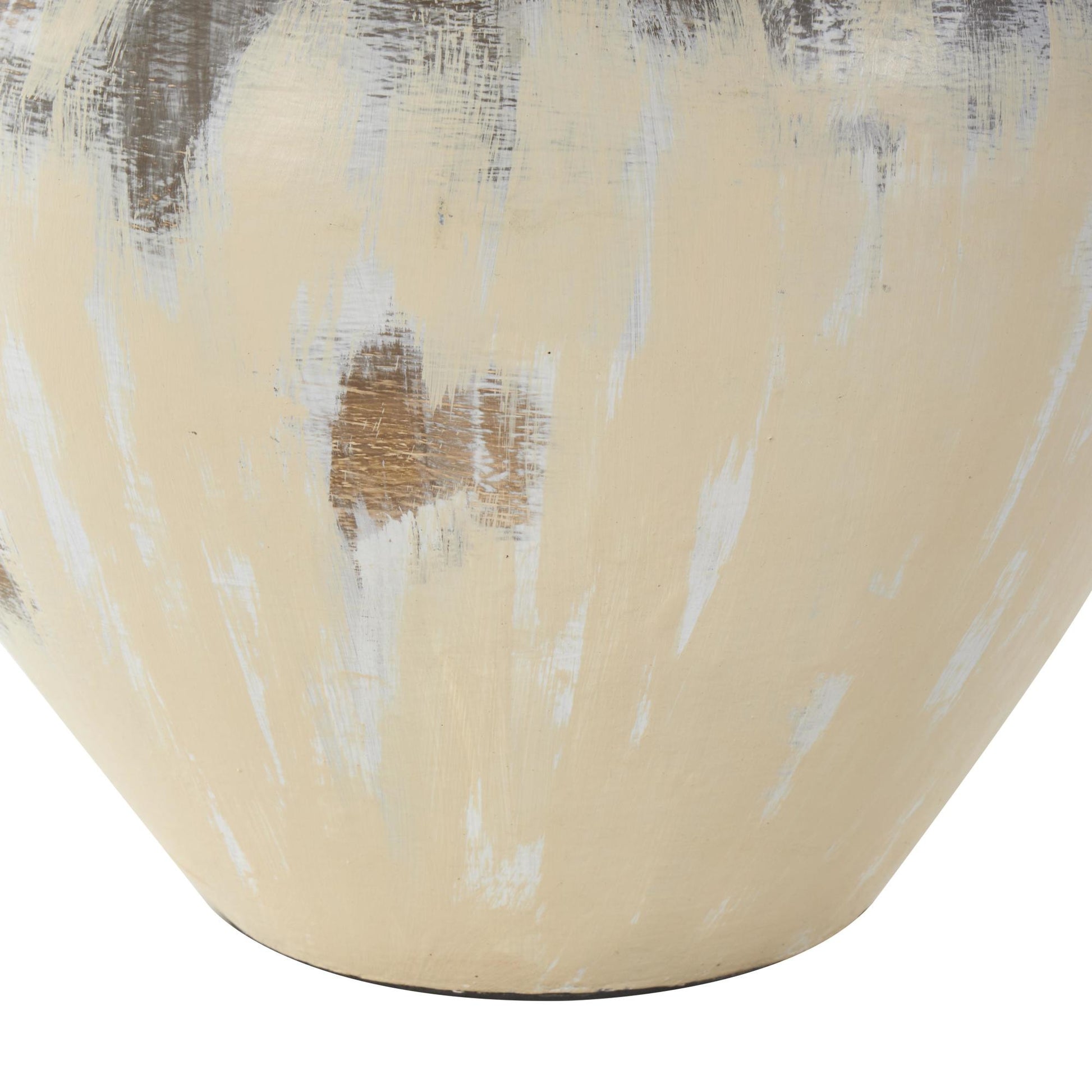 Cream Ceramic Antique Style Pot Decorative Vase with Arched Handles