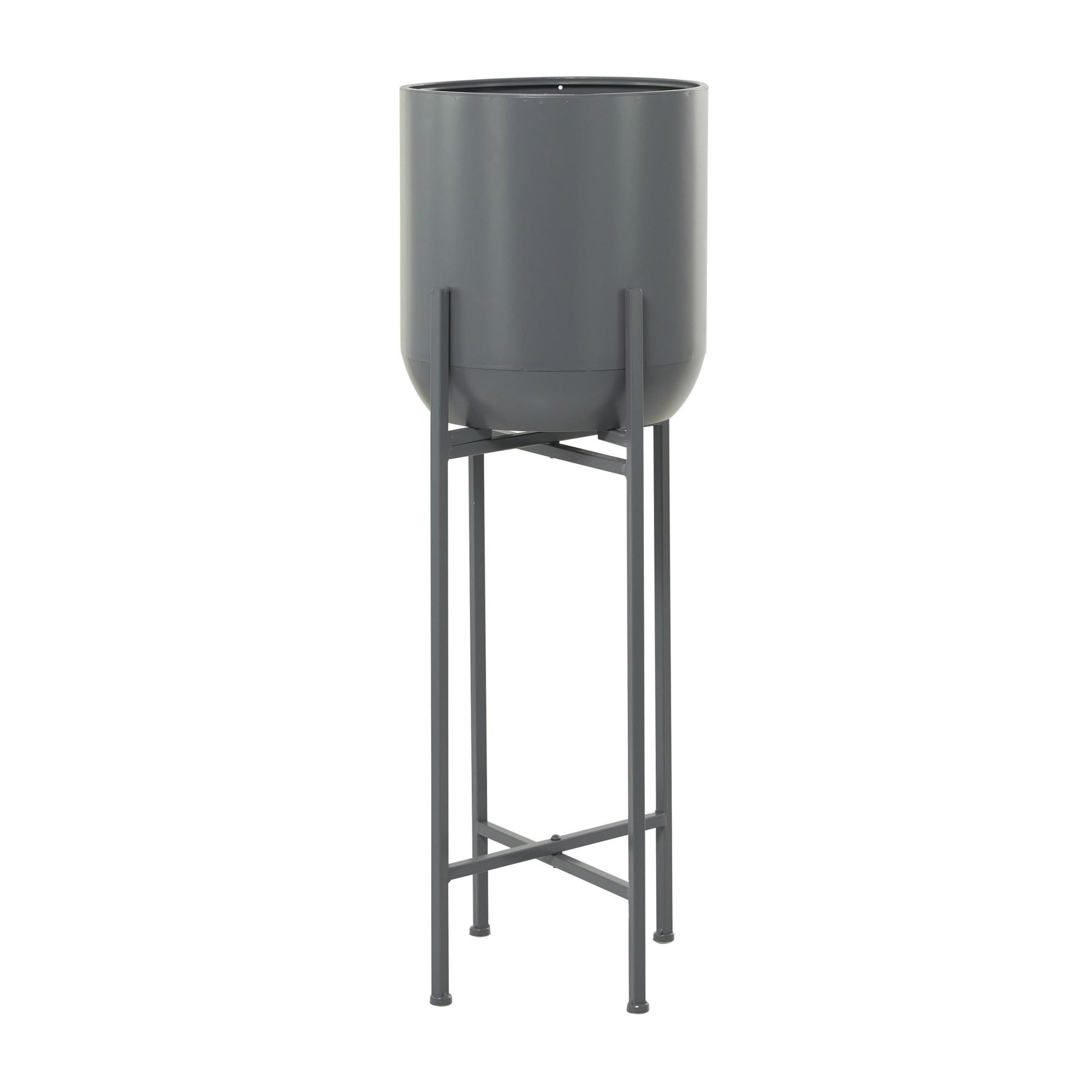 CosmoLiving by Cosmopolitan Metal Matte Dome Indoor Outdoor Planter with Removable Stand