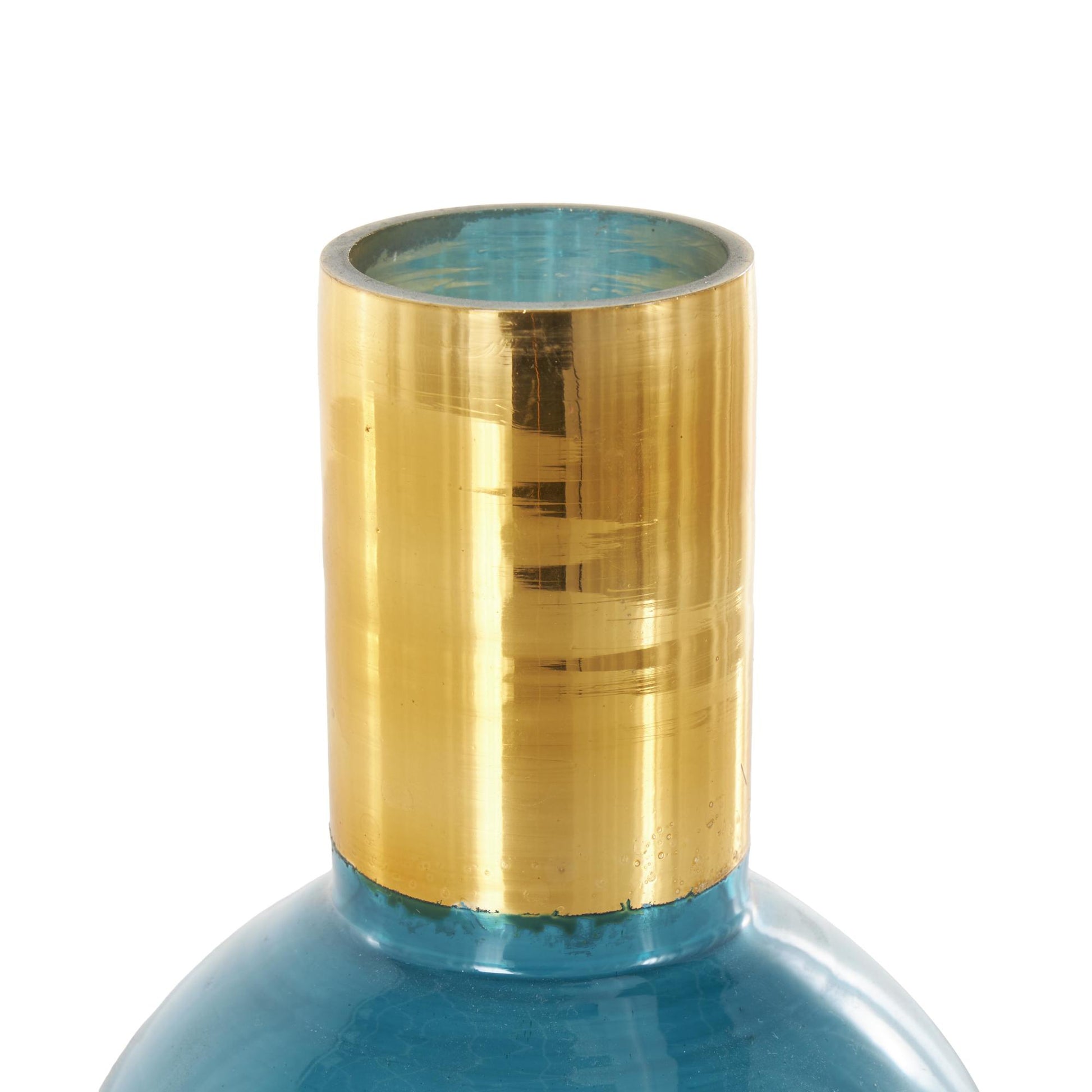 Set of 3 Geometric Glass Tinted Decorative Vase with Gold Rim and Varying Shapes