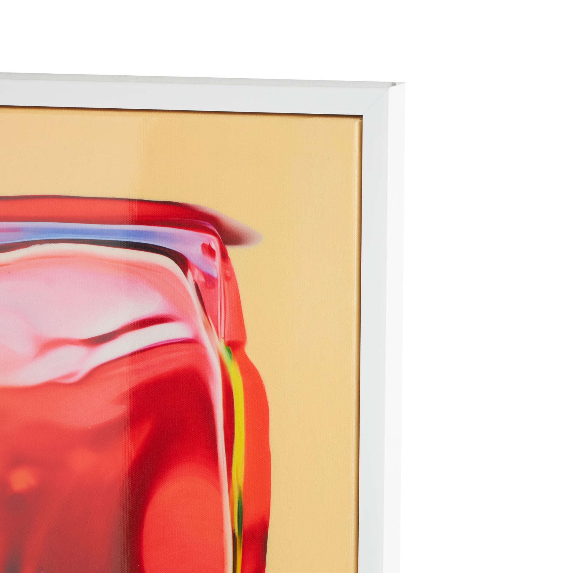 Abstract Multi Colored Canvas Cube Living Room Framed Wall Art with White Frame