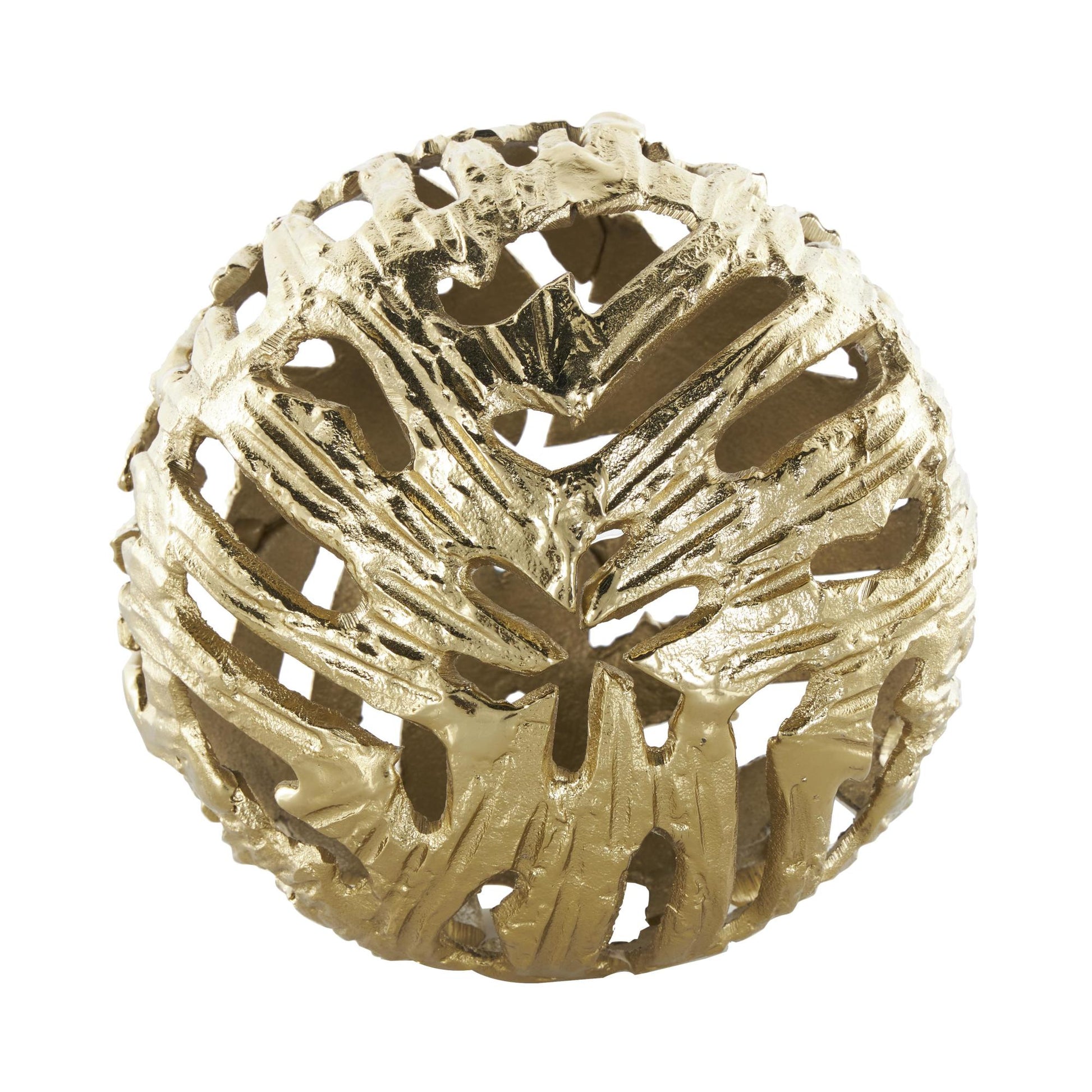 Set of 3 Abstract Aluminum Metal Metallic Cutout Decorative Orbs & Vase Filler