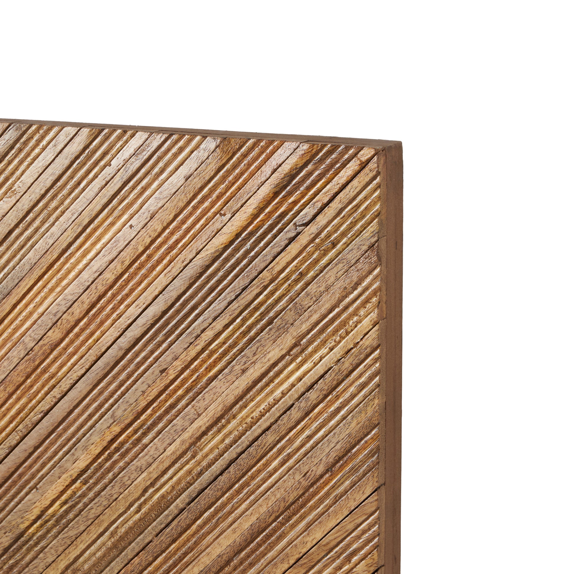 Abstract Brown Mango Wood Handmade Chevron Patterned Home Wall Decor