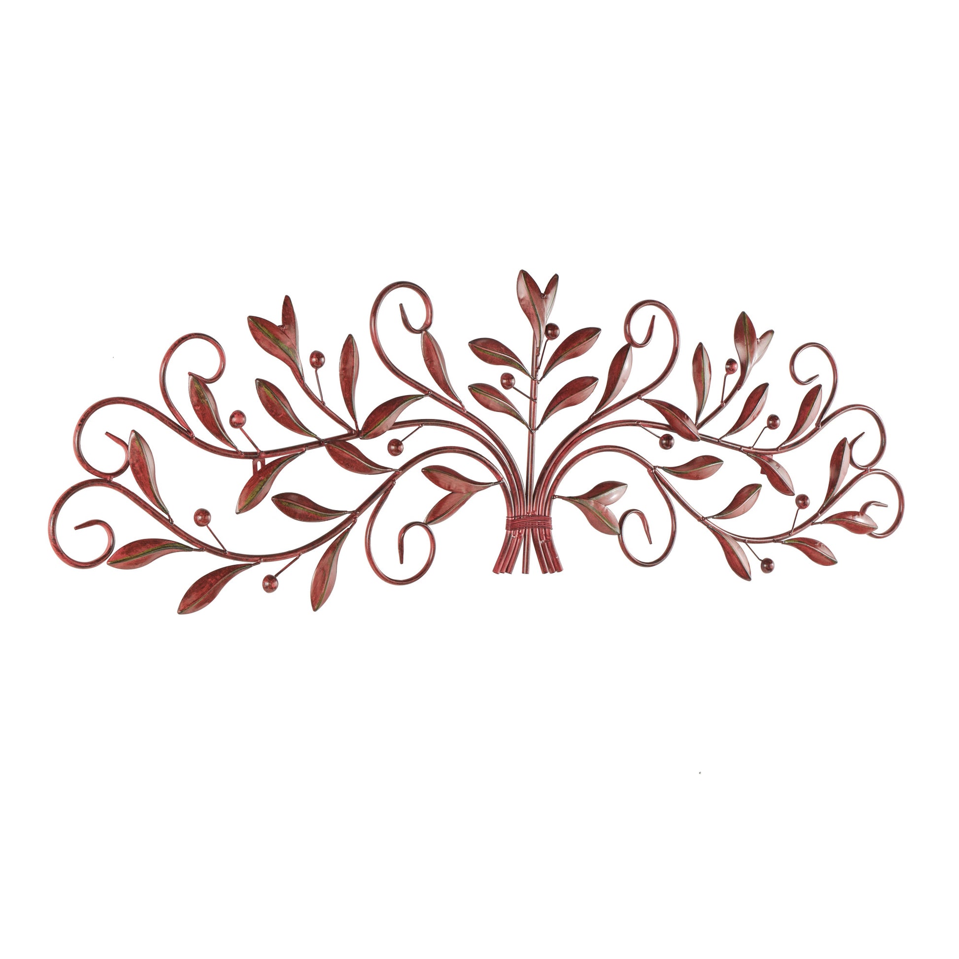 Leaf Metal Home Wall Decor with Beaded Accents 51" x 2" x 15"