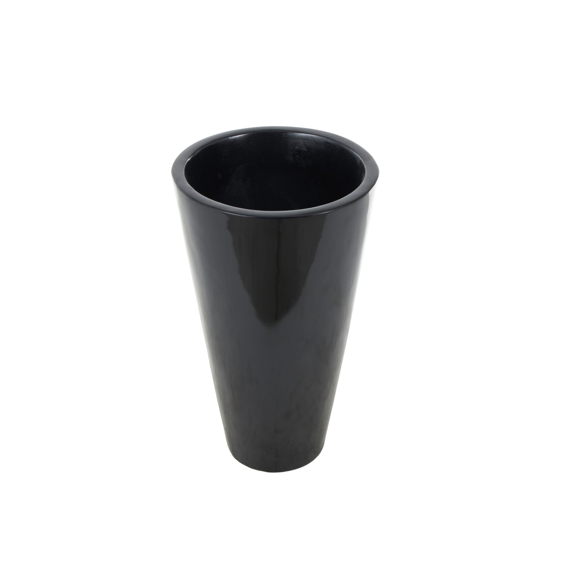 Black Fiberglass Floor Decorative Vase