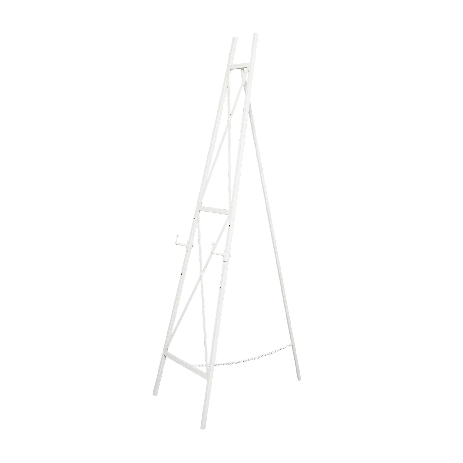 White Metal Tall Adjustable Display Easel with Chain Support