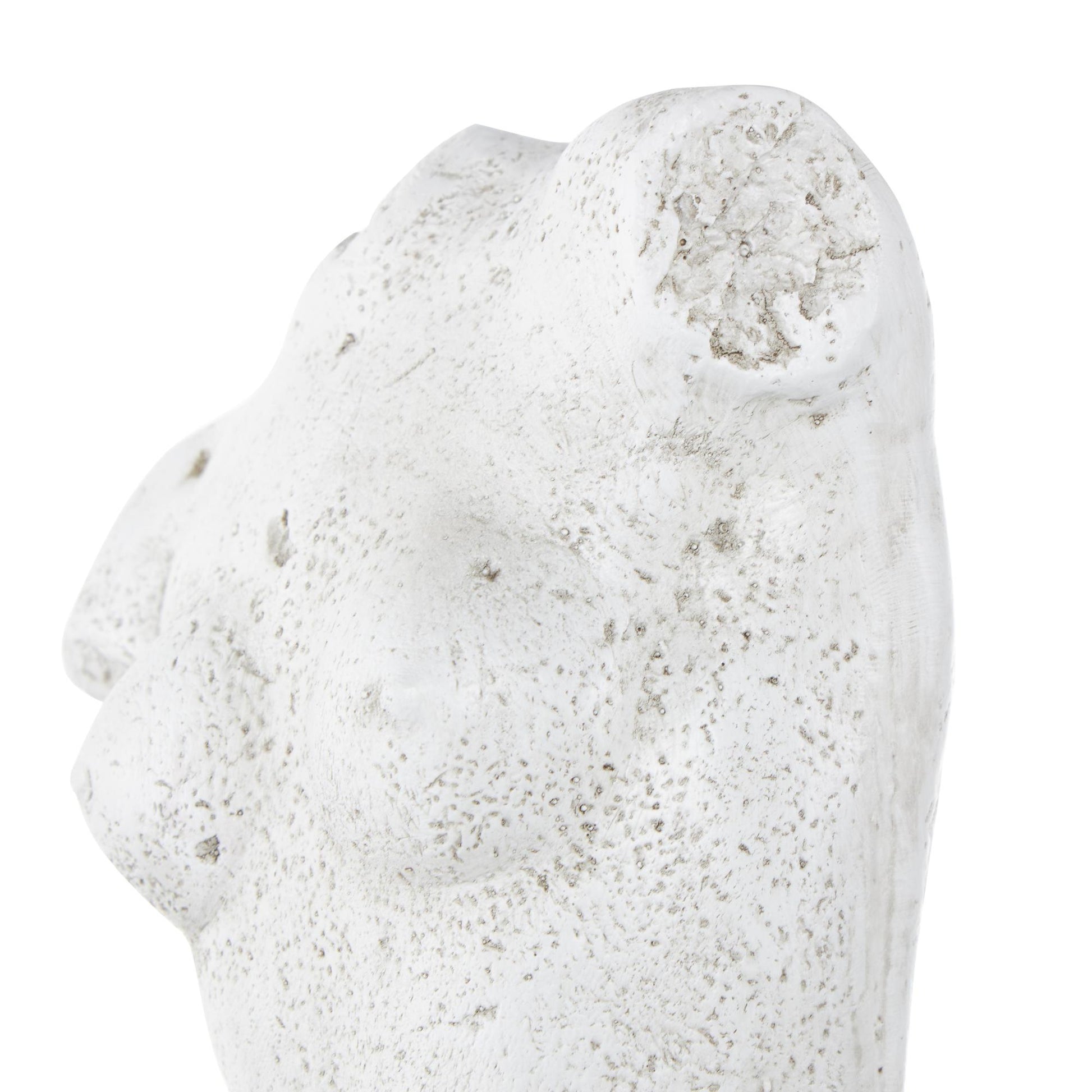 People White Polystone Decorative Sculpture with Black Square Base