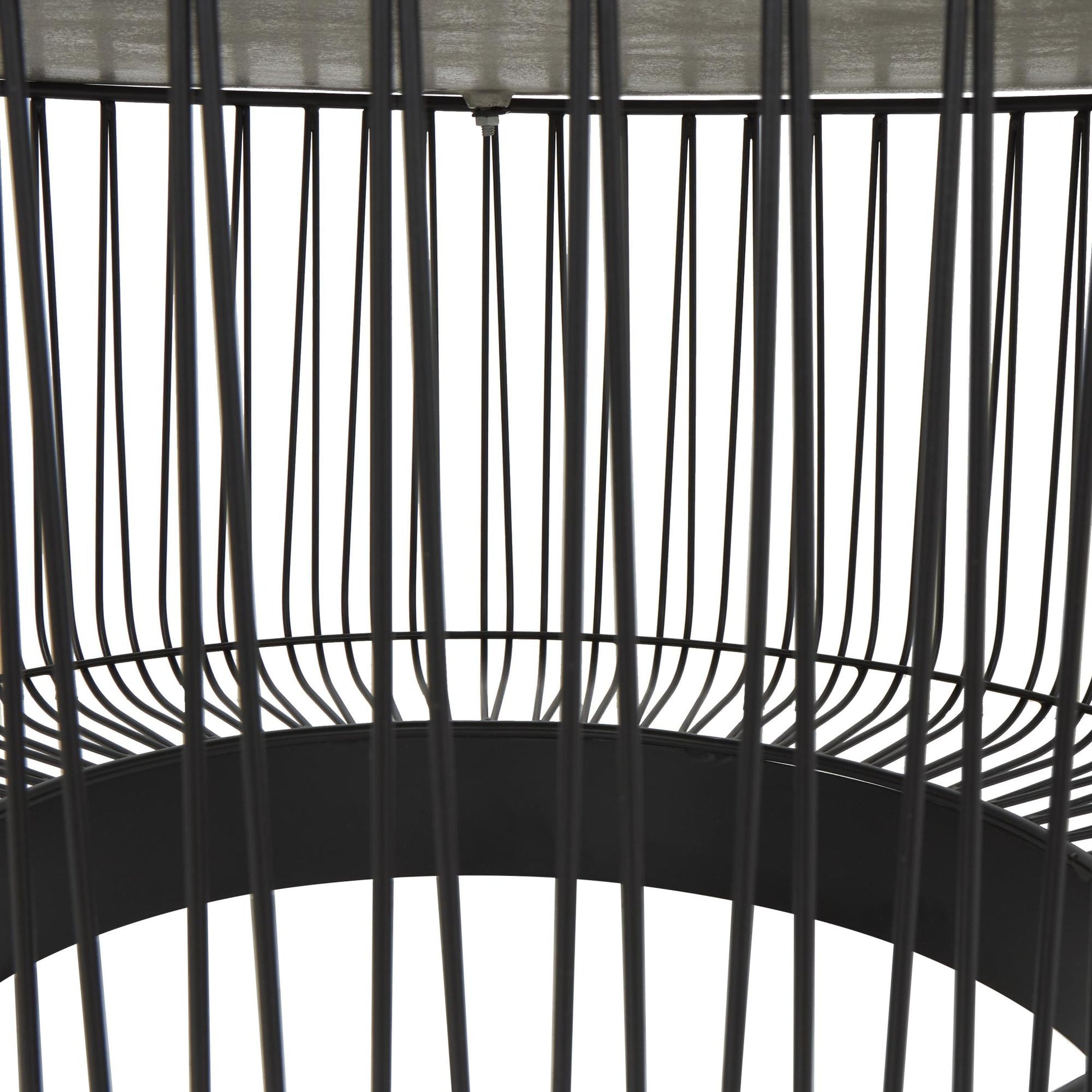 Geometric Black Aluminum Metal Open Frame Wire Coffee Table with Silver Aluminum Top