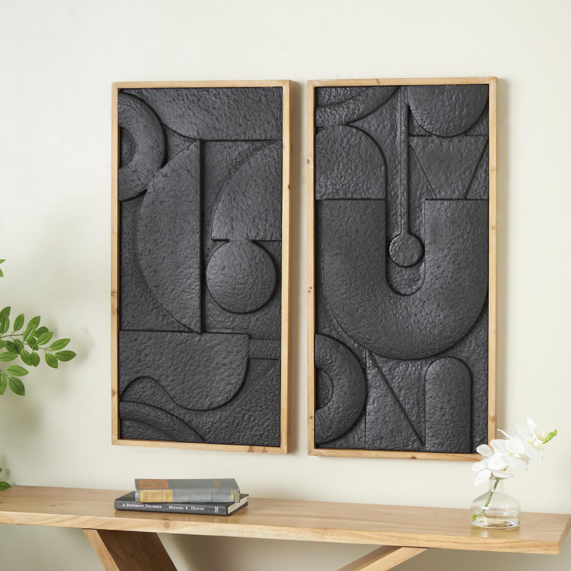 Set of 2 Geometric Metal Home Wall Decor