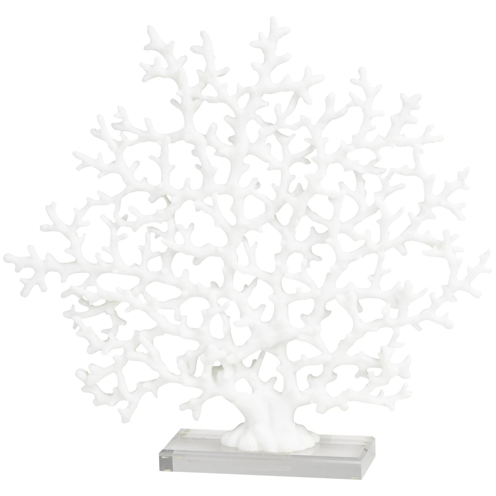 Coral Resin Decorative Sculpture with Clear Resin Base