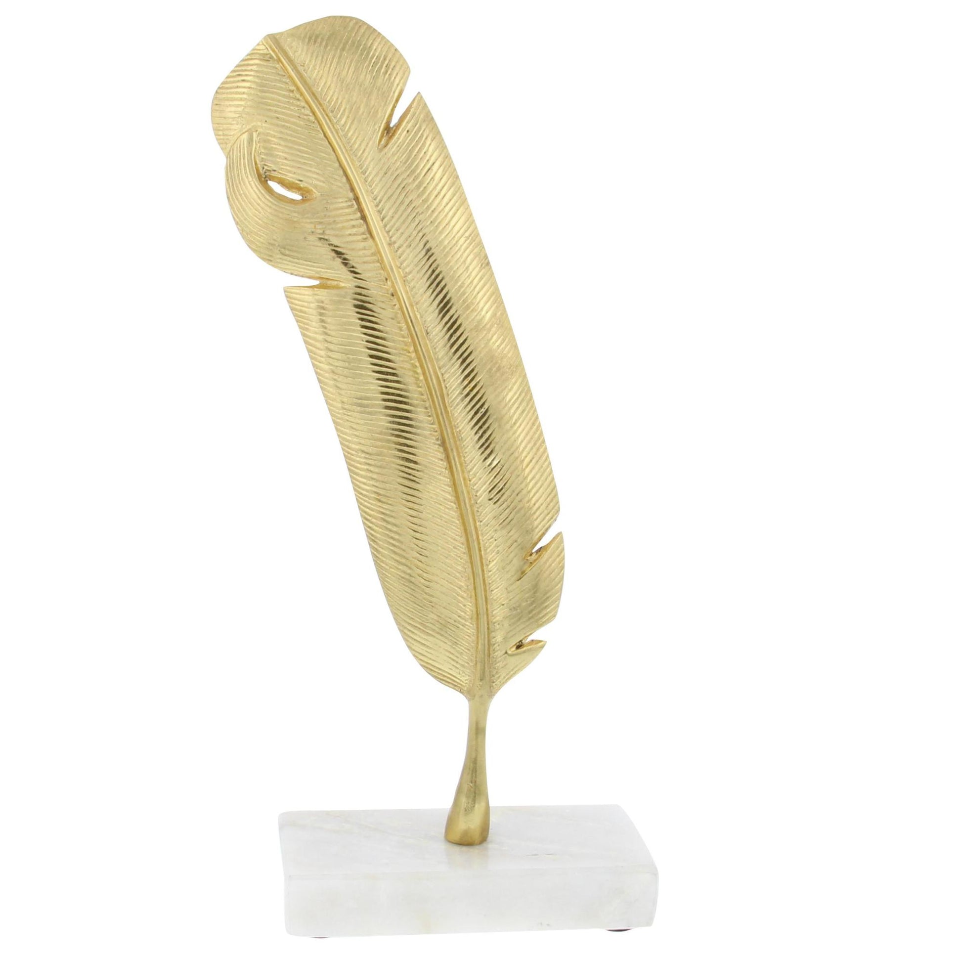 CosmoLiving by Cosmopolitan Bird Gold Aluminum Metal Feather Decorative Sculpture