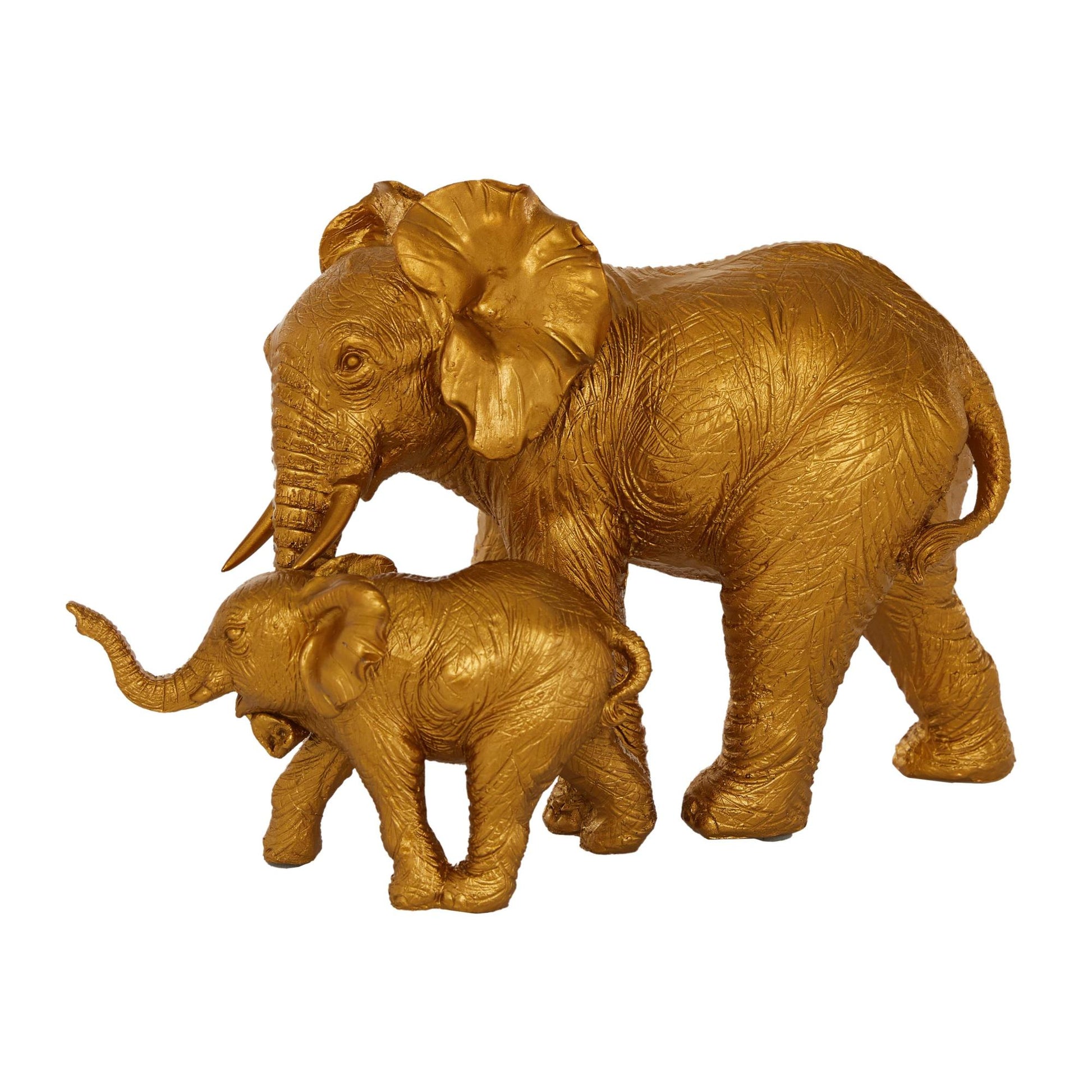 Elephant Gold Polyresin Decorative Sculpture