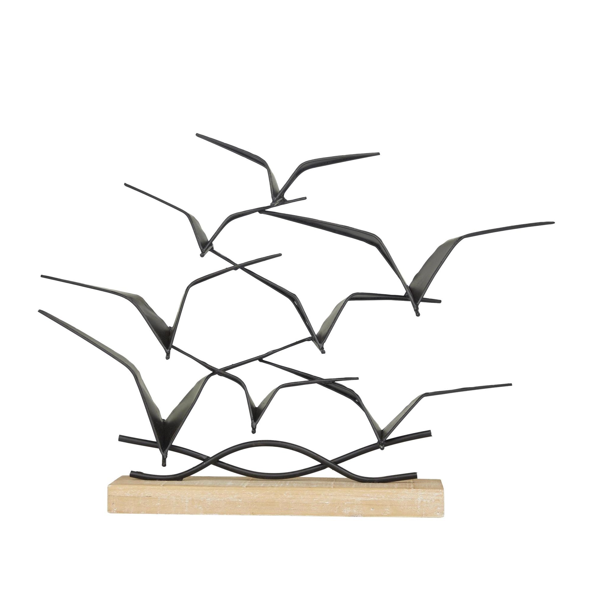 Bird Black Metal Decorative Sculpture