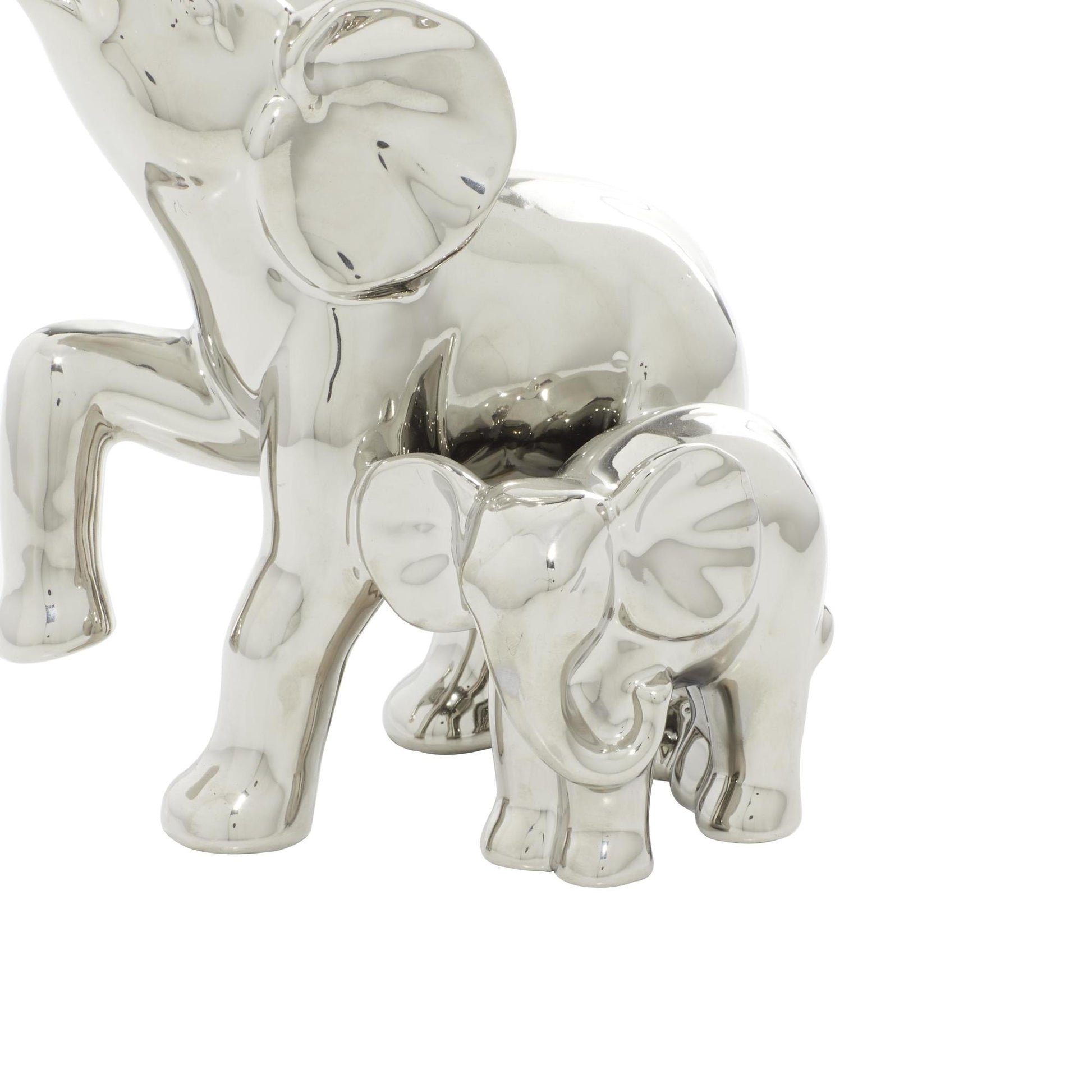 Elephant Silver Ceramic Decorative Sculpture