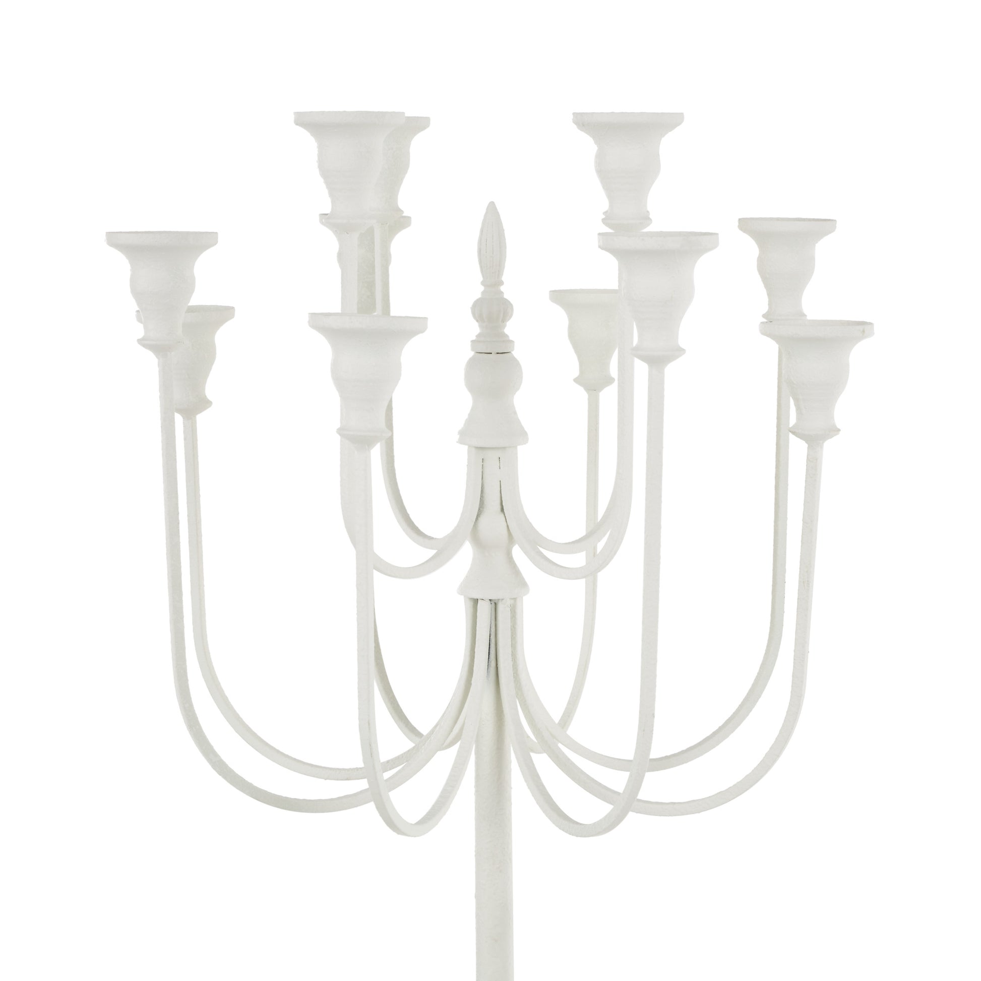 White Metal Taper 12 Slot Decorative Candelabra