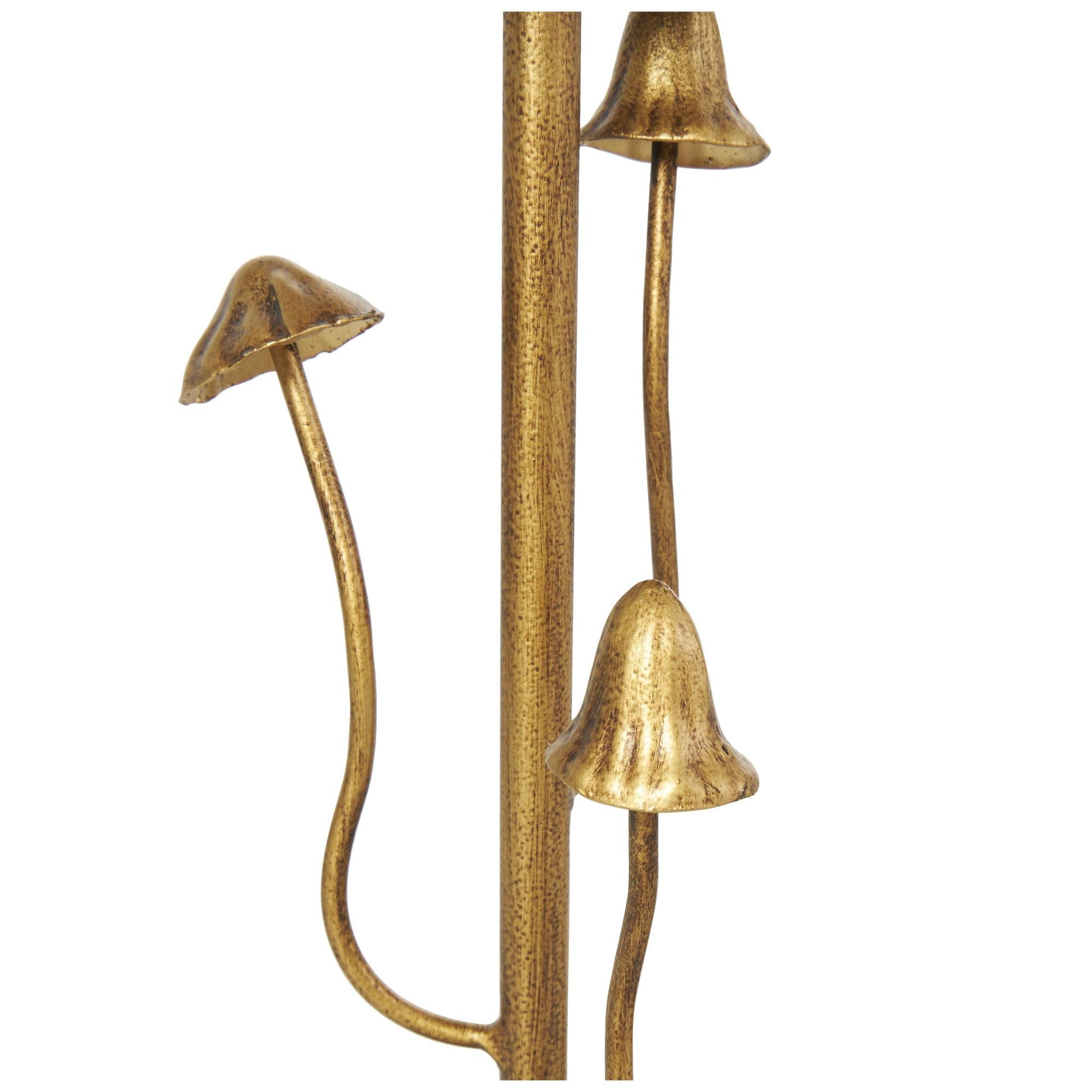 Set of 2 Abstract Gold Metal Mushroom Inspired Decorative Candle Holder