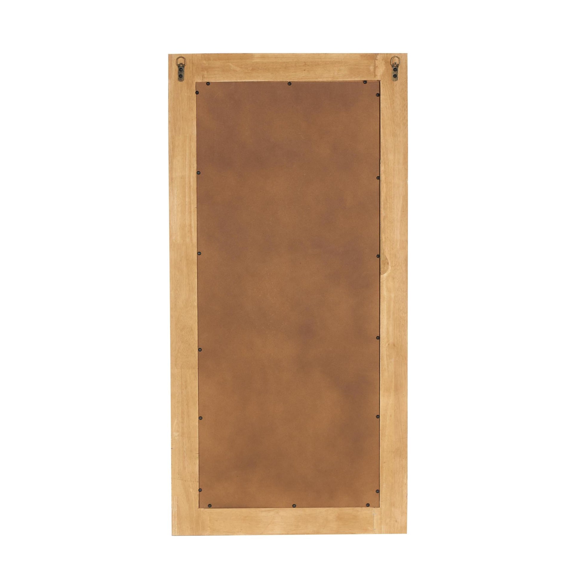 Geometric Brown Wood Textured Concave Honeycomb Room Floor Mirror