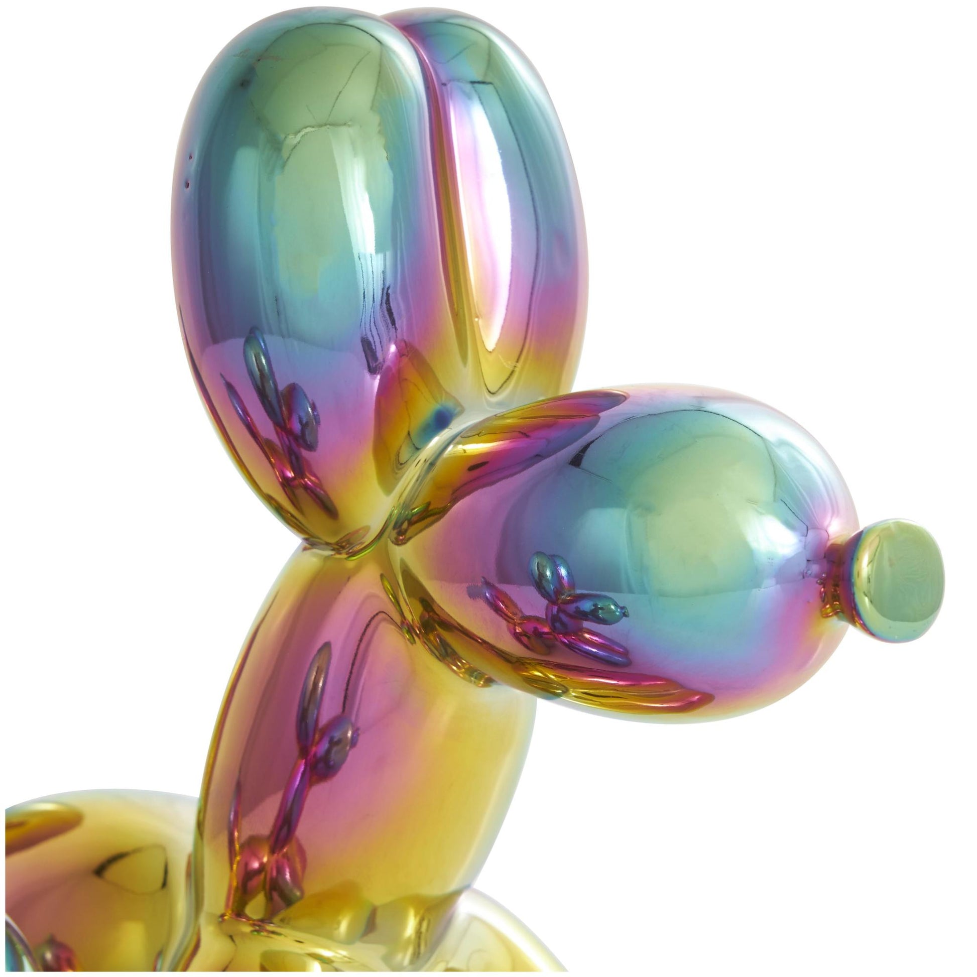 Set of 2 Dog Porcelain Ceramic Balloon Decorative Sculpture