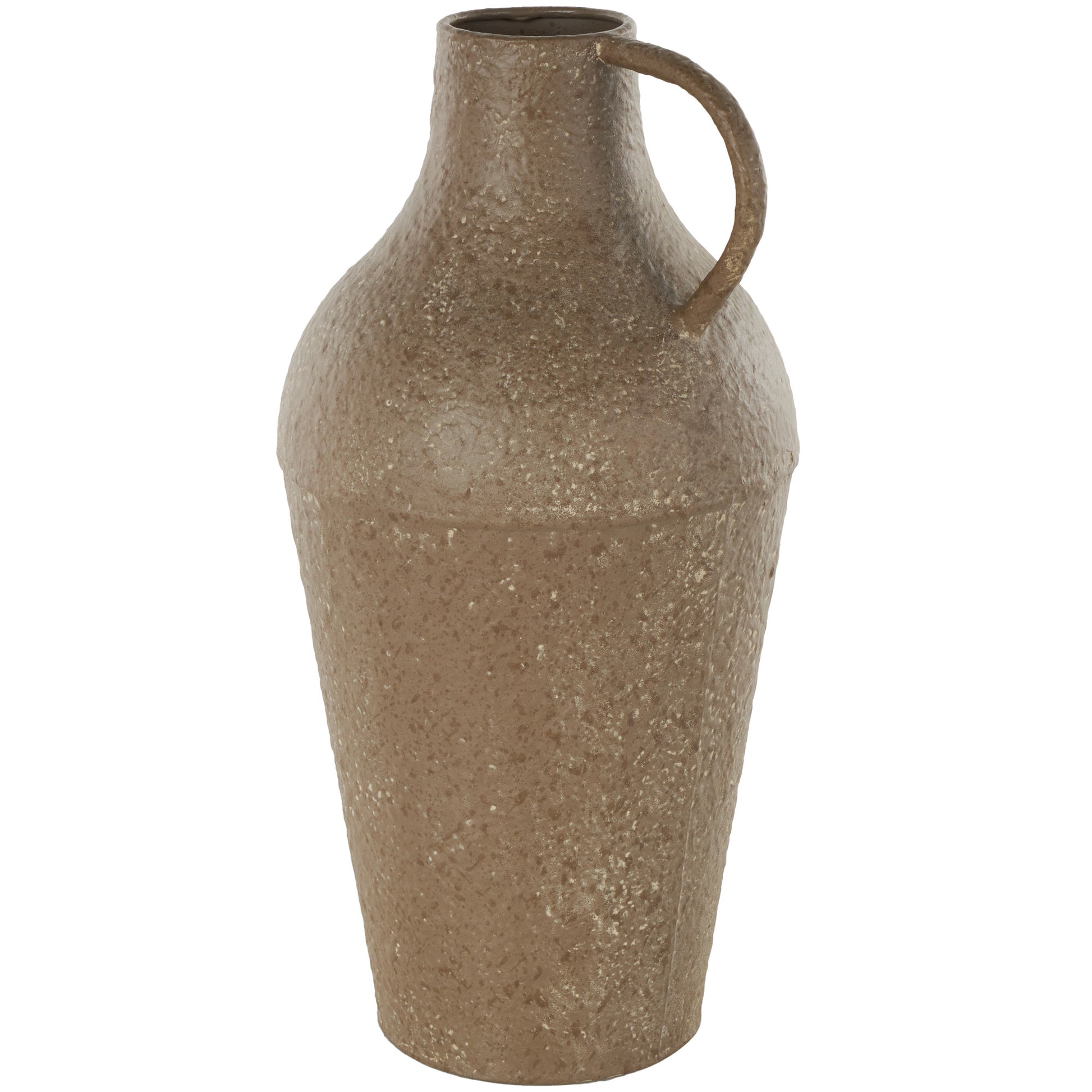 Brown Metal Antique Inspired Decorative Vase with Handle