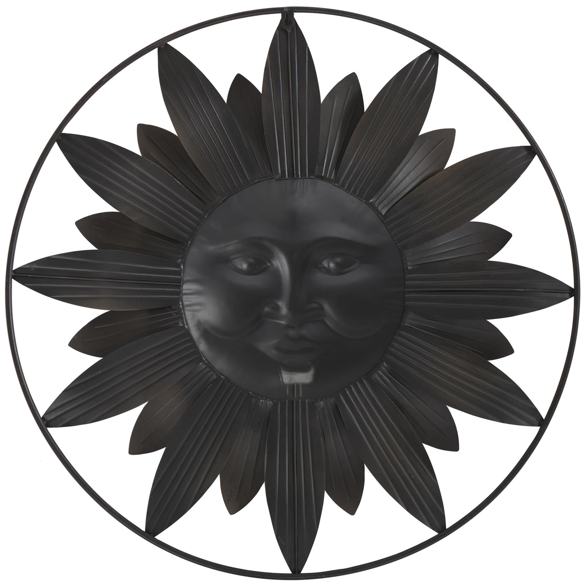 Sun Brown Metal Indoor Outdoor Home Wall Decor with Distressed Copper Like Finish