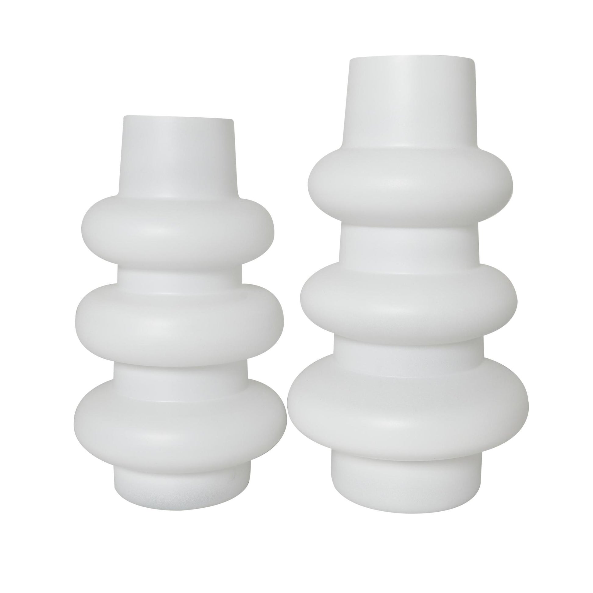 Set of 2 Glass Dimensional Bubble Decorative Vase