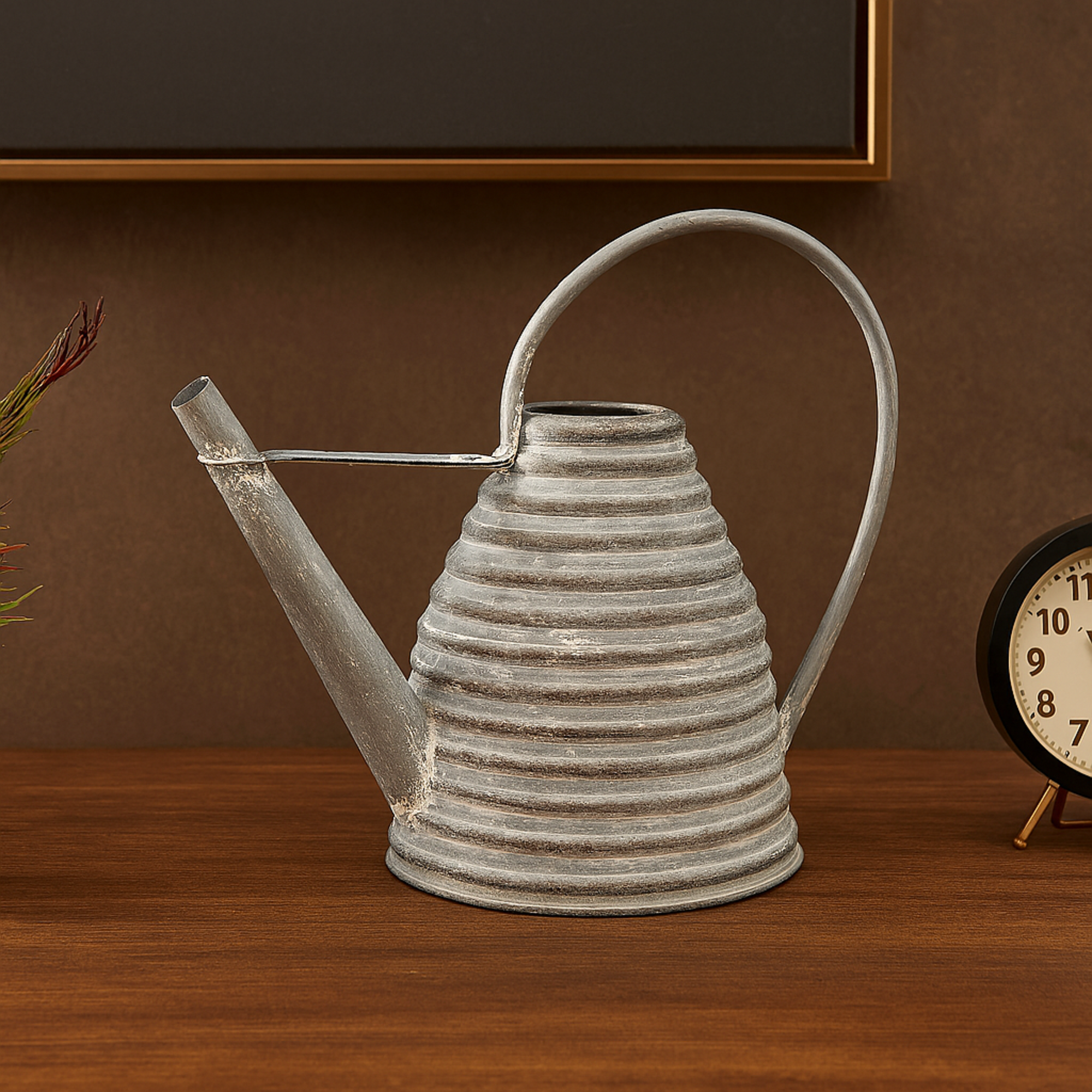 Watering Can Metal Beehive Shaped Watering Can Indoor Outdoor Planter with Large Loop Handle 14" x 8" x 12"