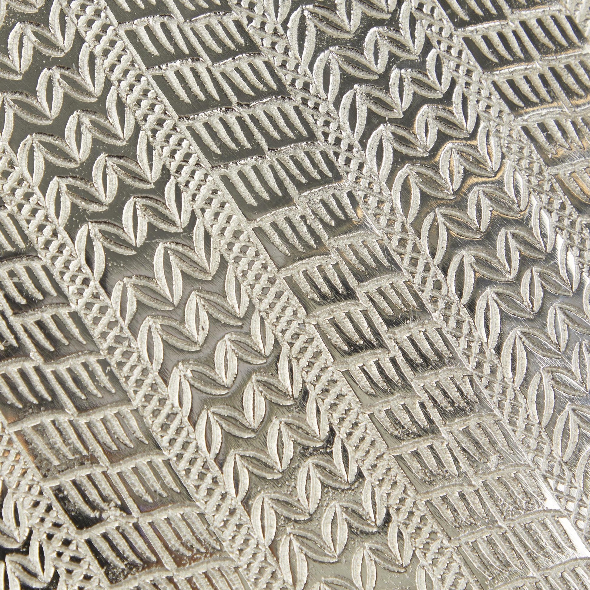 Set of 3 Plate Silver Aluminum Metal Carved Designs Home Wall Decor