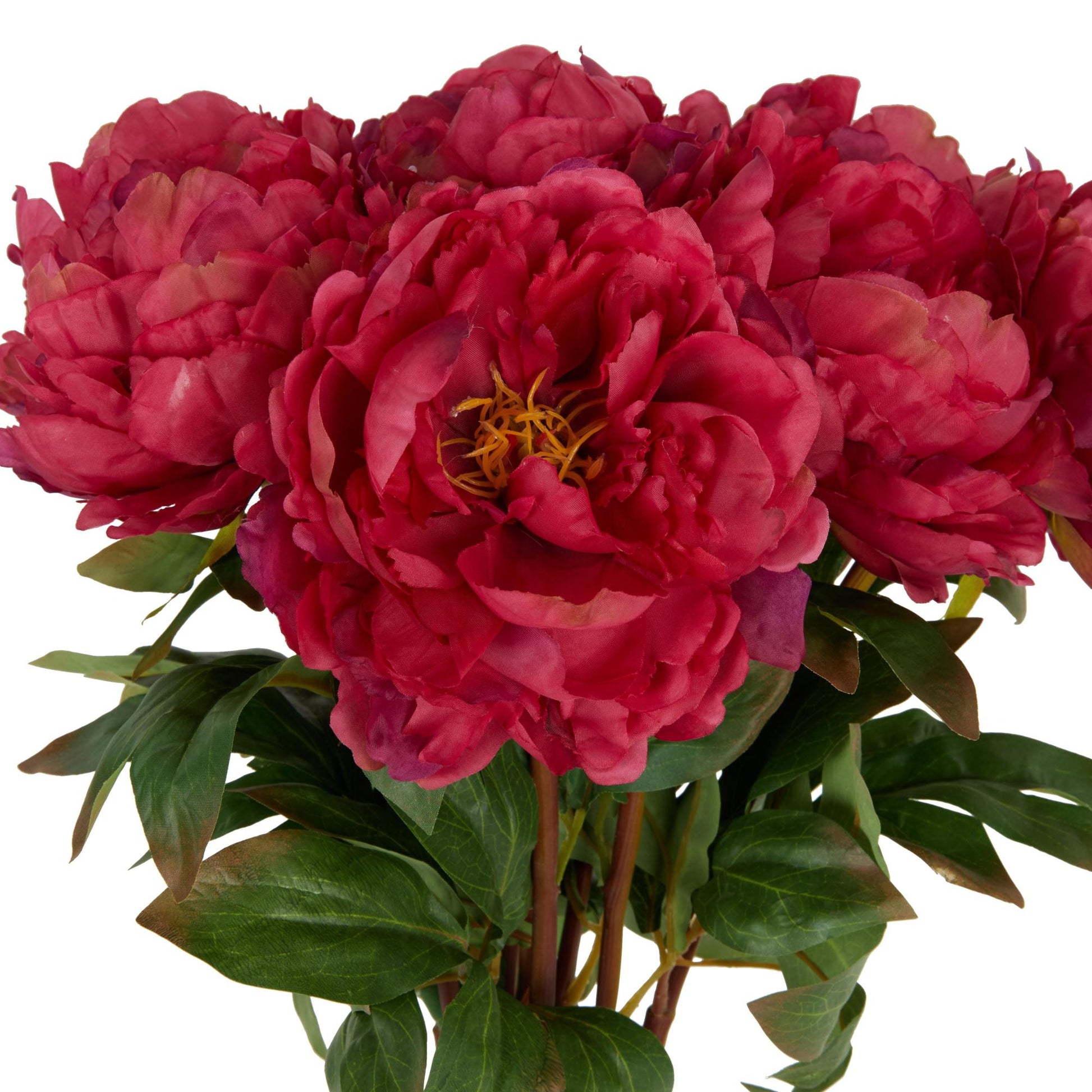Set of 8 Peony Pink Faux Foliage Tall Indoor Outdoor Artificial Flower Stem