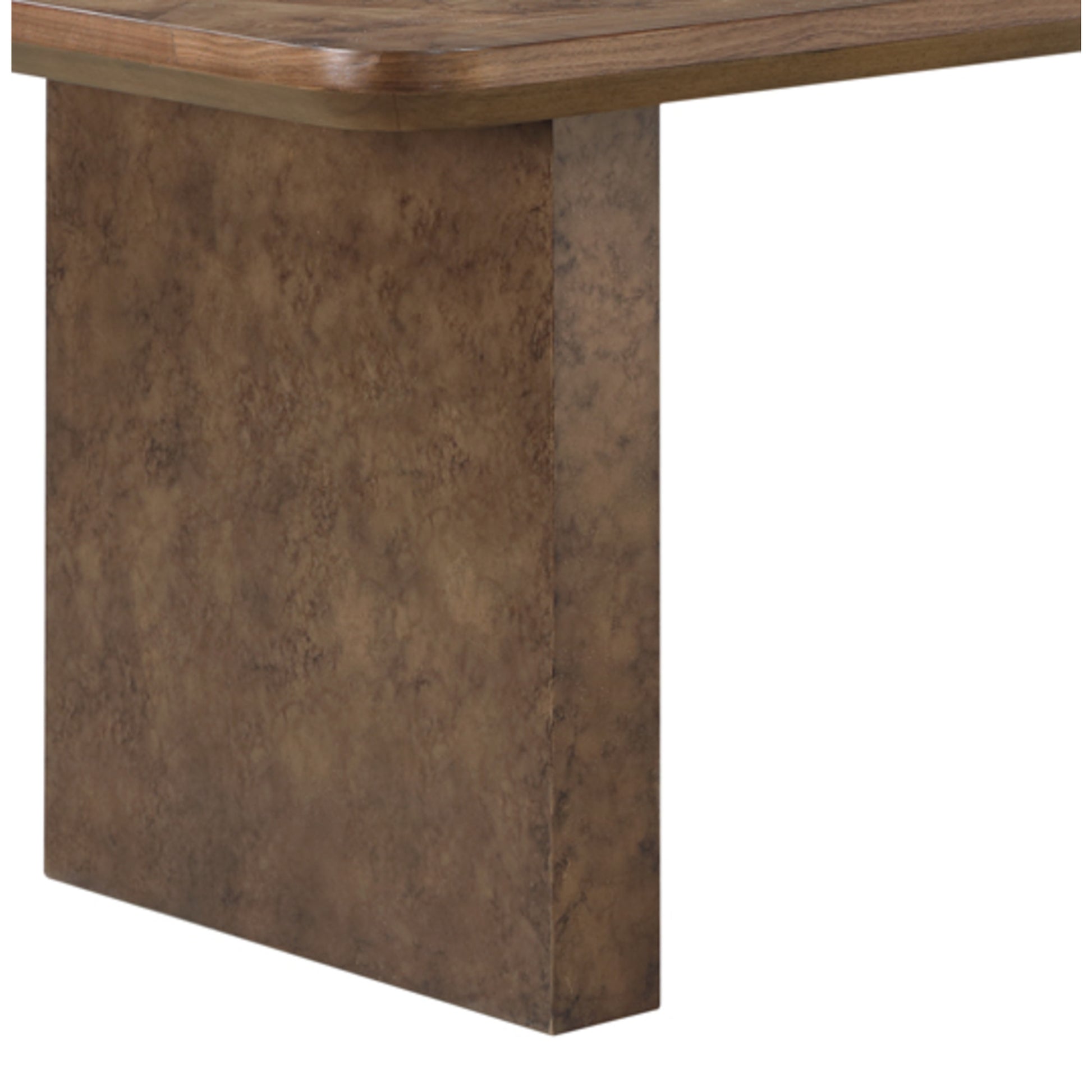 Brown Wooden Kitchen Dining Table with Block Style Legs