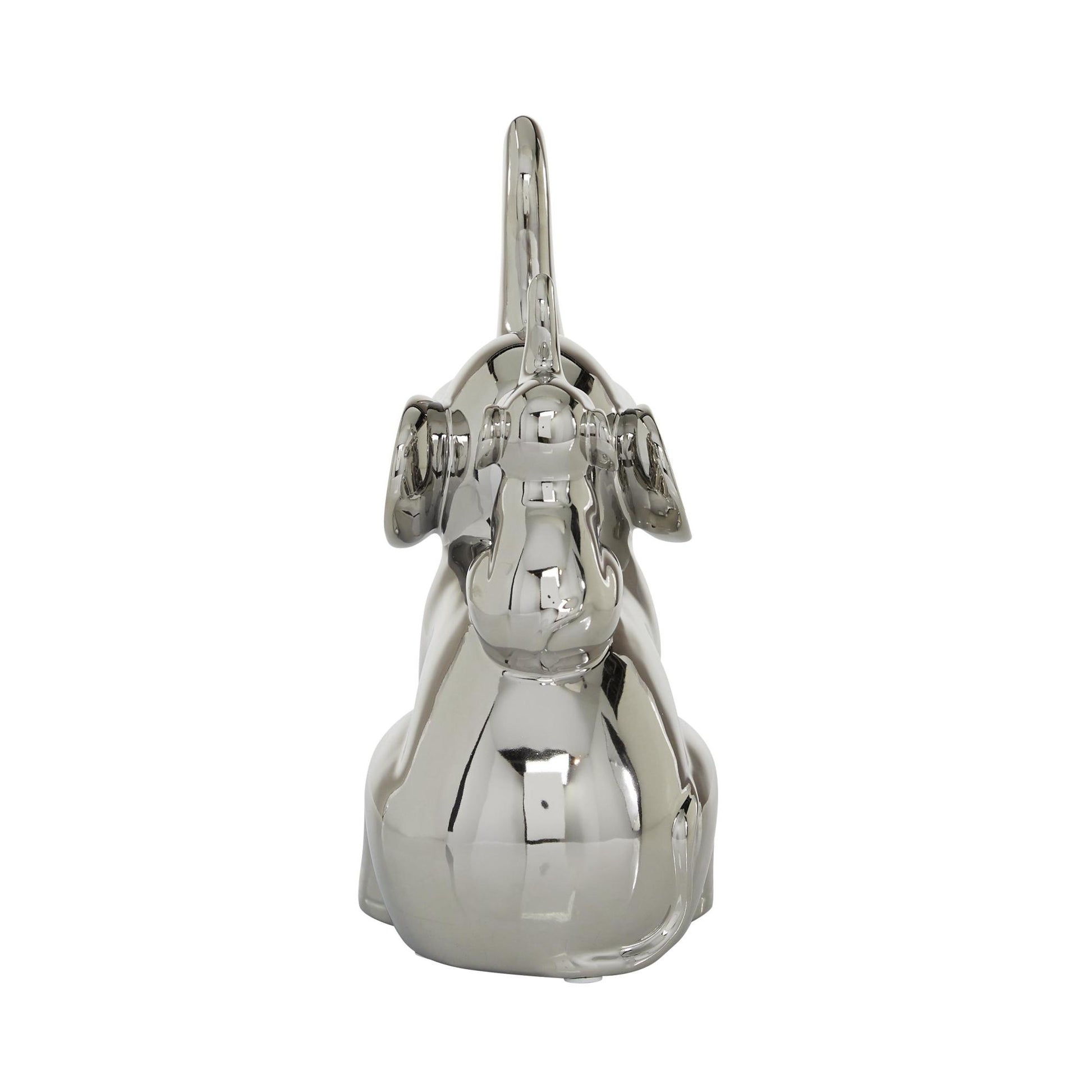 Elephant Silver Porcelain Ceramic Decorative Sculpture