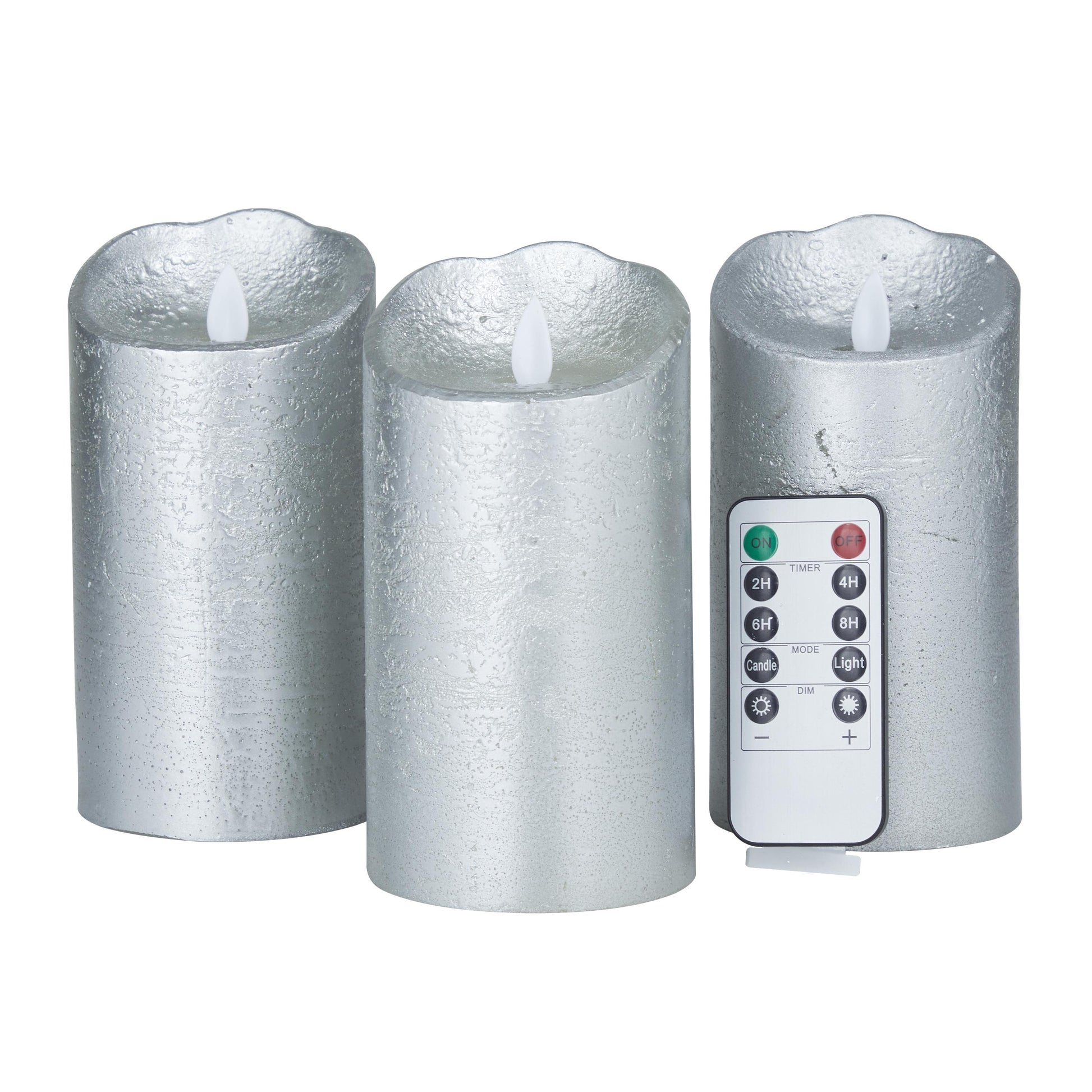 Set of 3 Wax Indoor Outdoor Flameless Candle with Remote Control