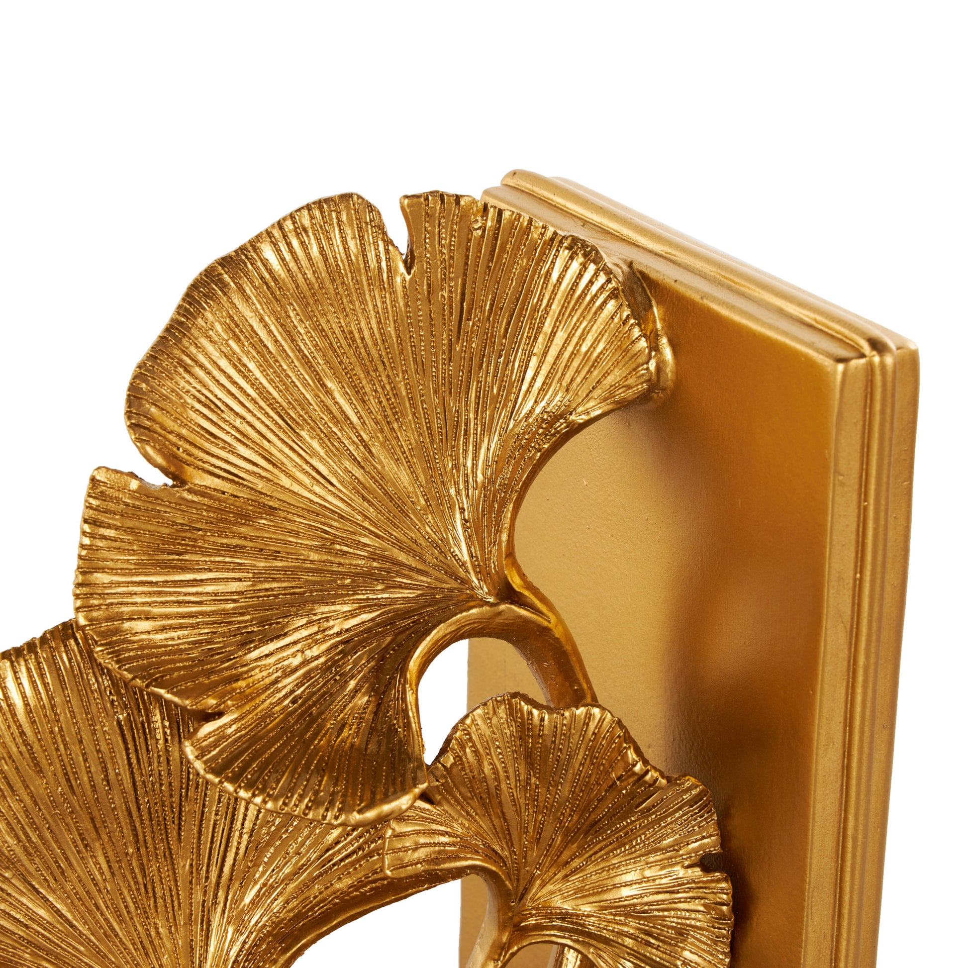 Set of 2 Tree Gold Polystone Ginkgo Decorative Bookends