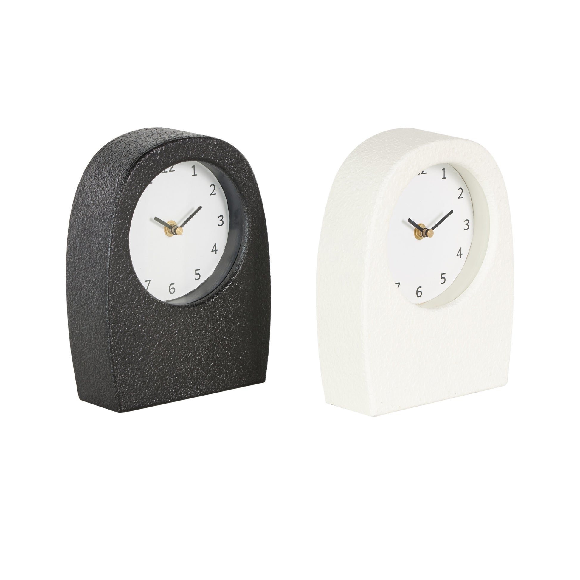 Set of 2 Multi Colored Wood Textured Decorative Clock with Gold Accents