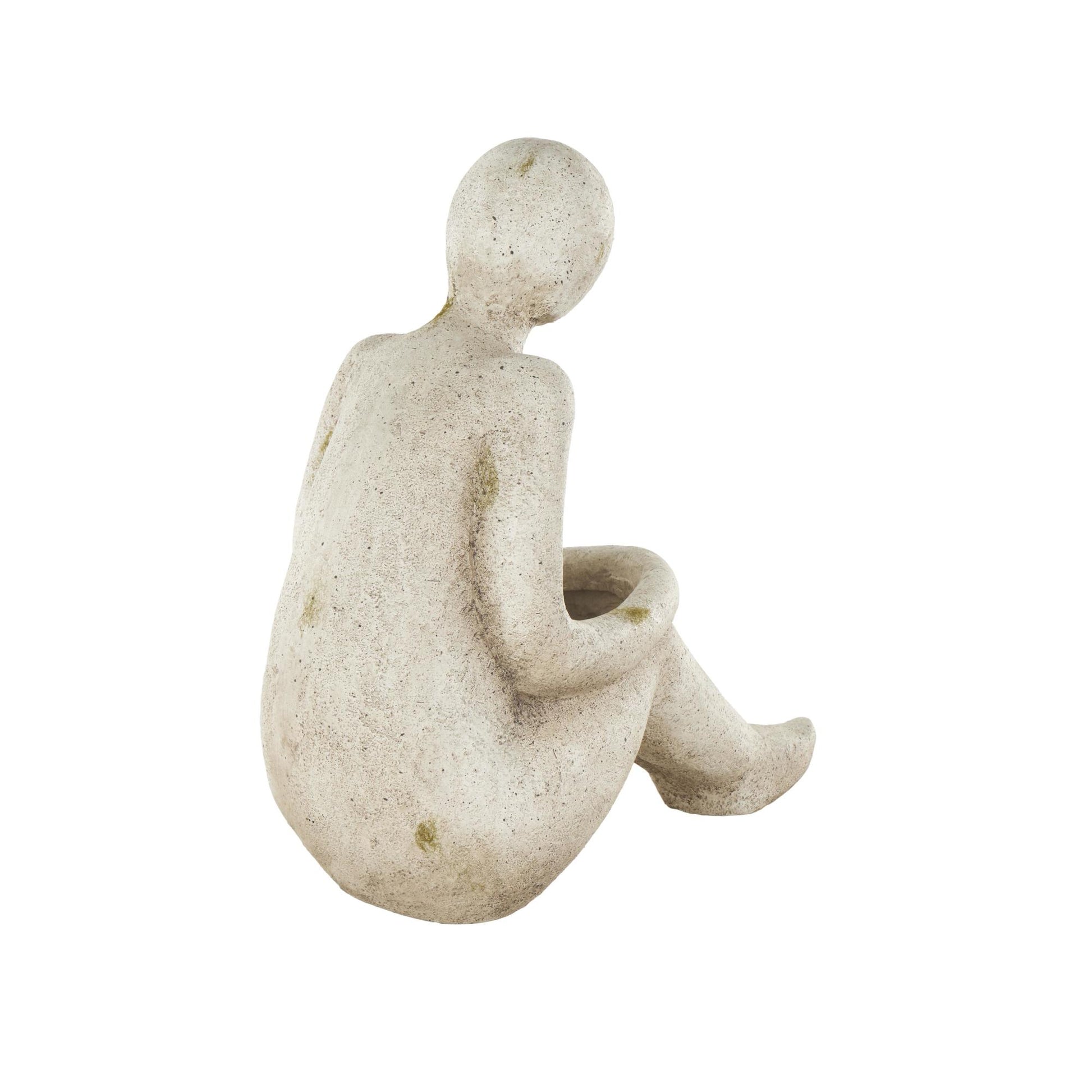 People Cream Polystone Sitting Indoor Outdoor Planter