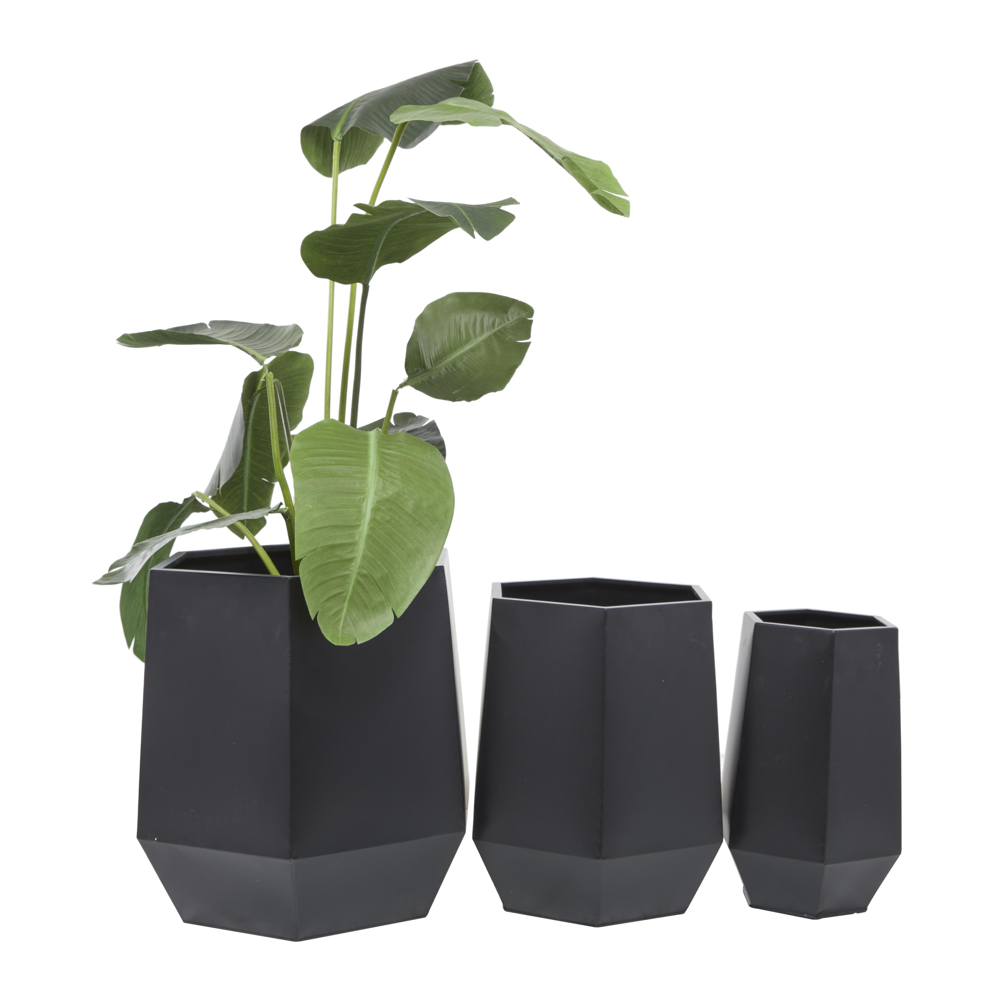 CosmoLiving by Cosmopolitan Set of 3 Metal Indoor Outdoor Planter