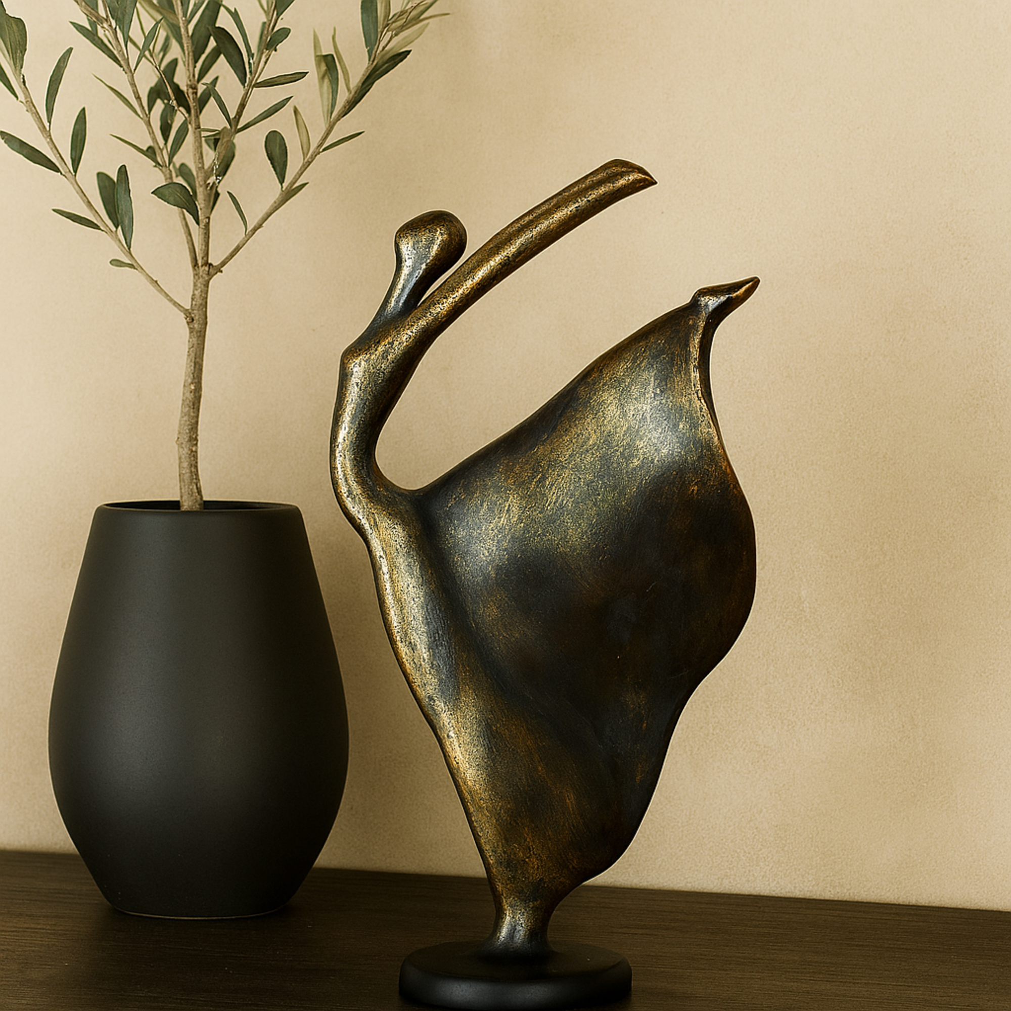 Dancer Brass Polystone Decorative Sculpture