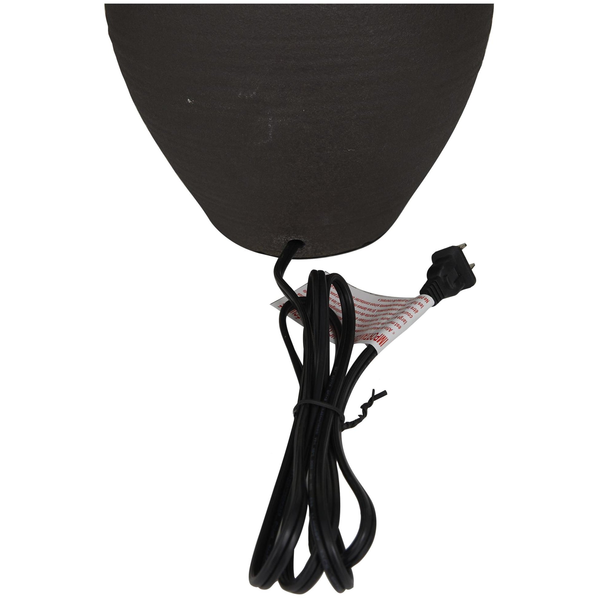 CosmoLiving by Cosmopolitan Black Ceramic Gourd Style Base Room Table Lamp with Drum Shade