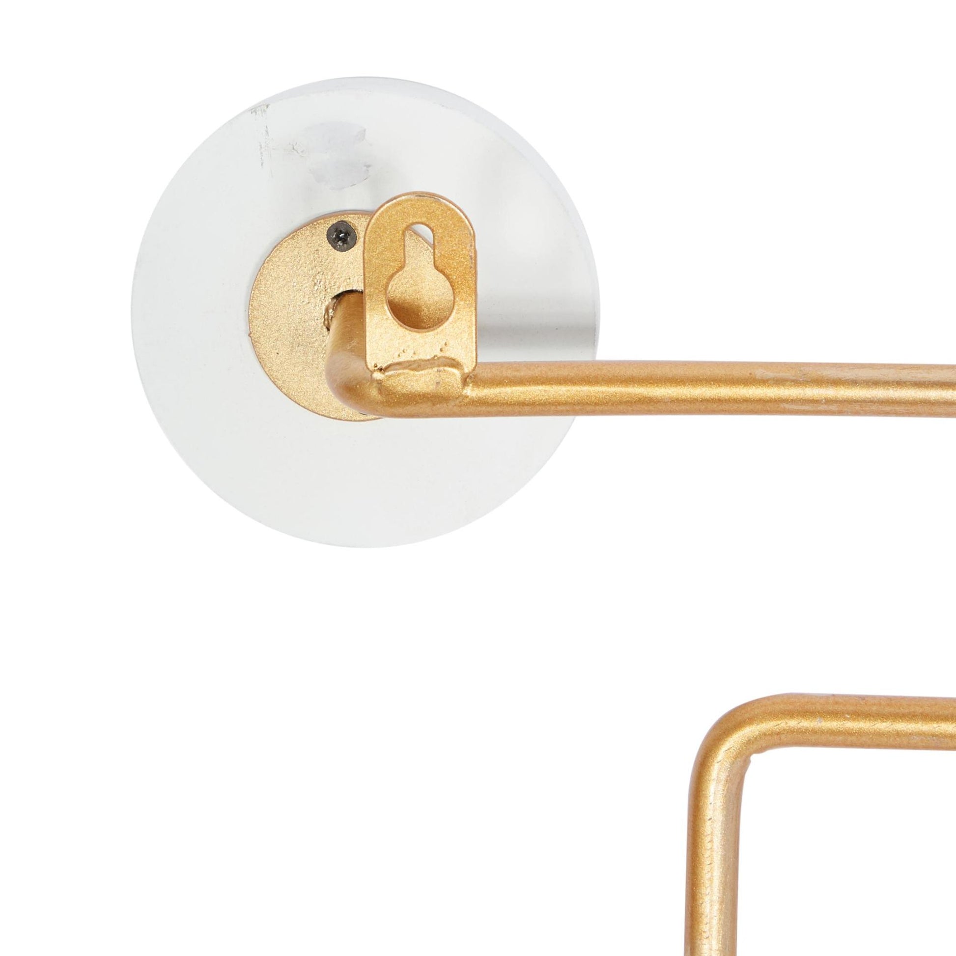 Gold Wooden 6 Hangers Home Wall Hook