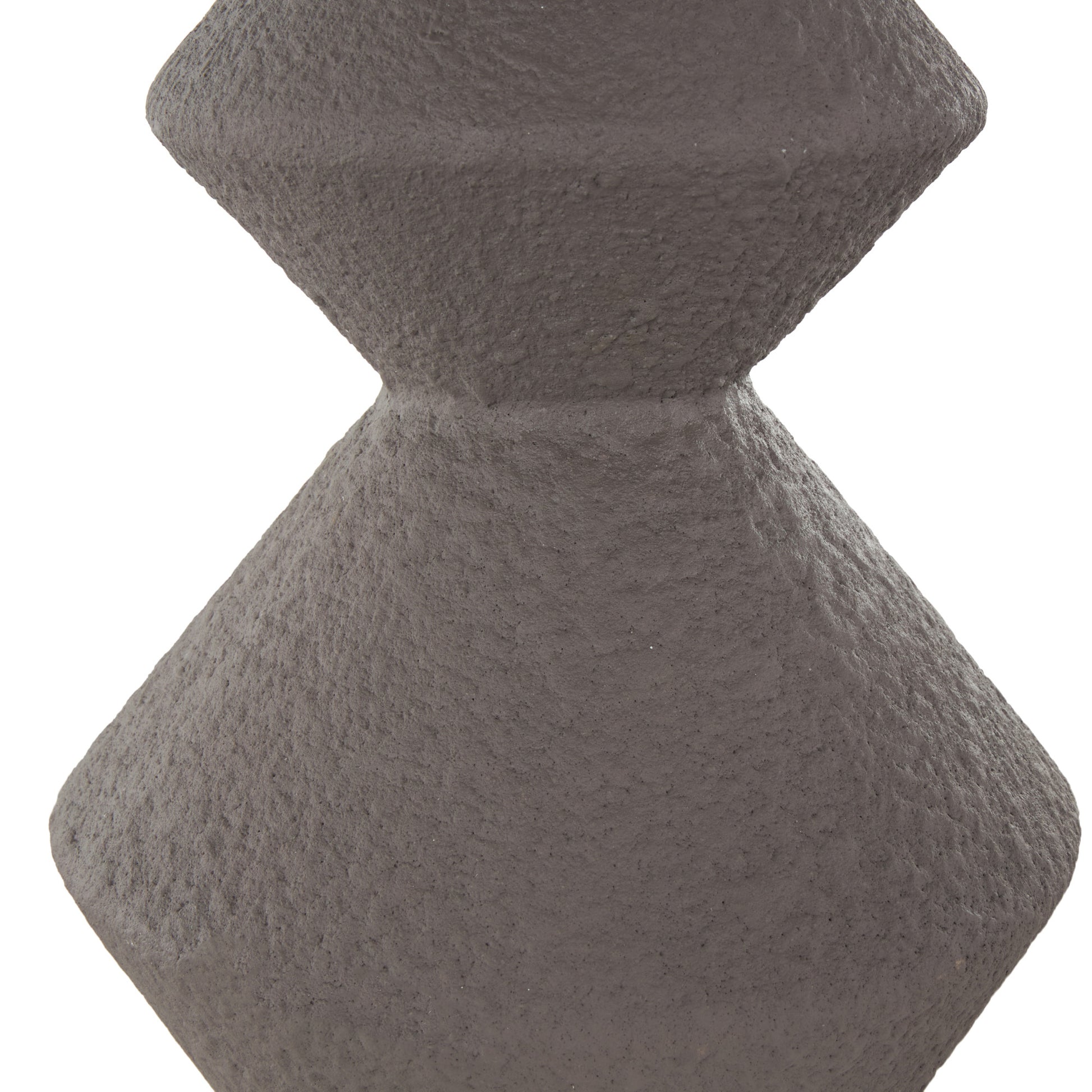 Dark Gray Metal Art Deco Fluted Decorative Vase