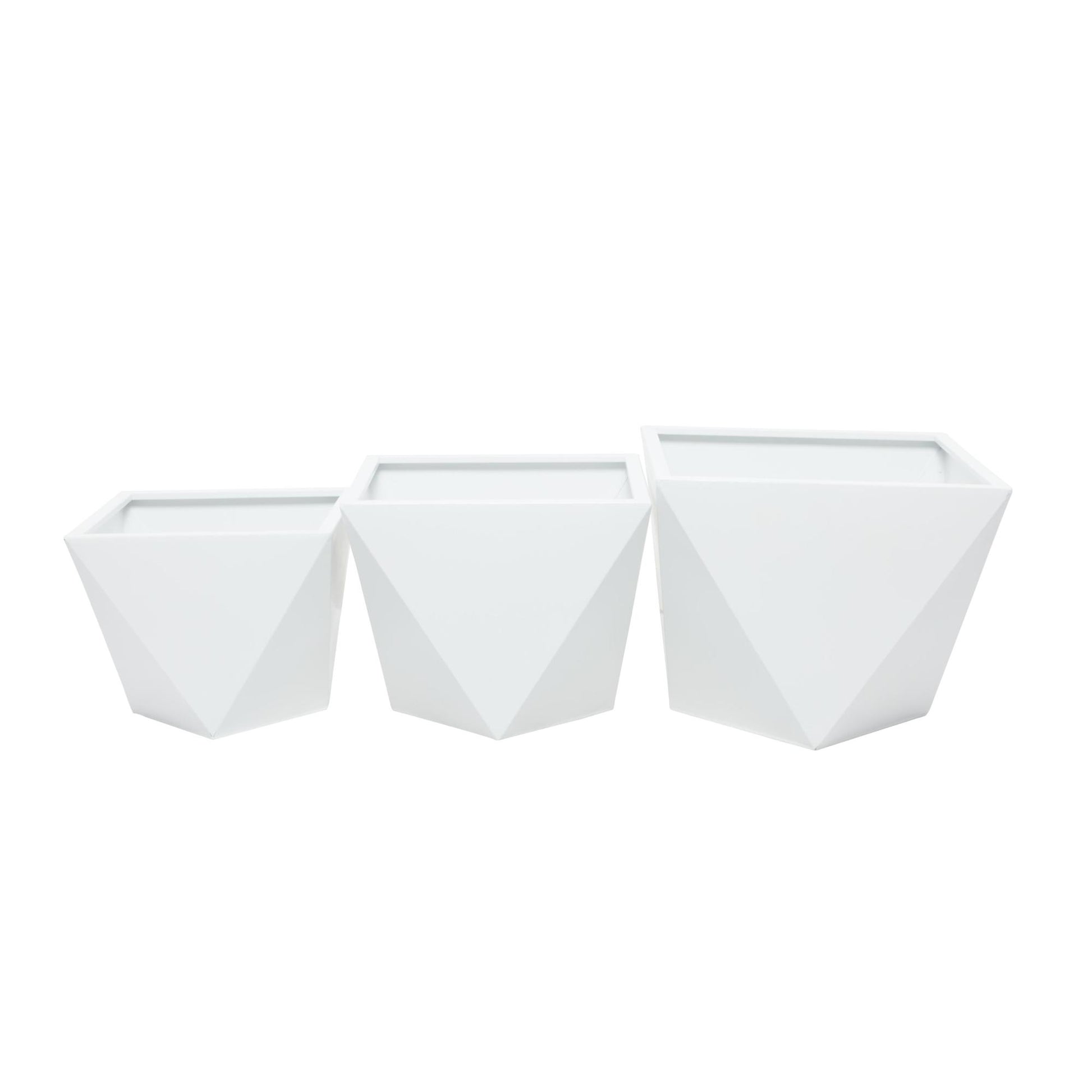 CosmoLiving by Cosmopolitan Set of 3 Metal Indoor Outdoor Planter