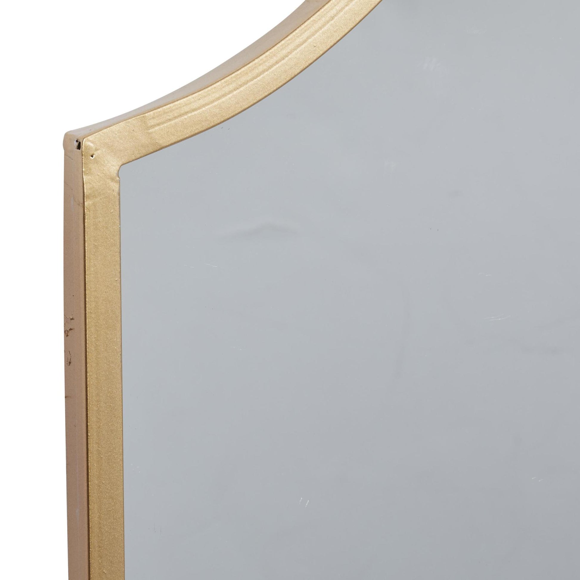 Gold Metal Arched Room Wall Mirror with Folding Sides