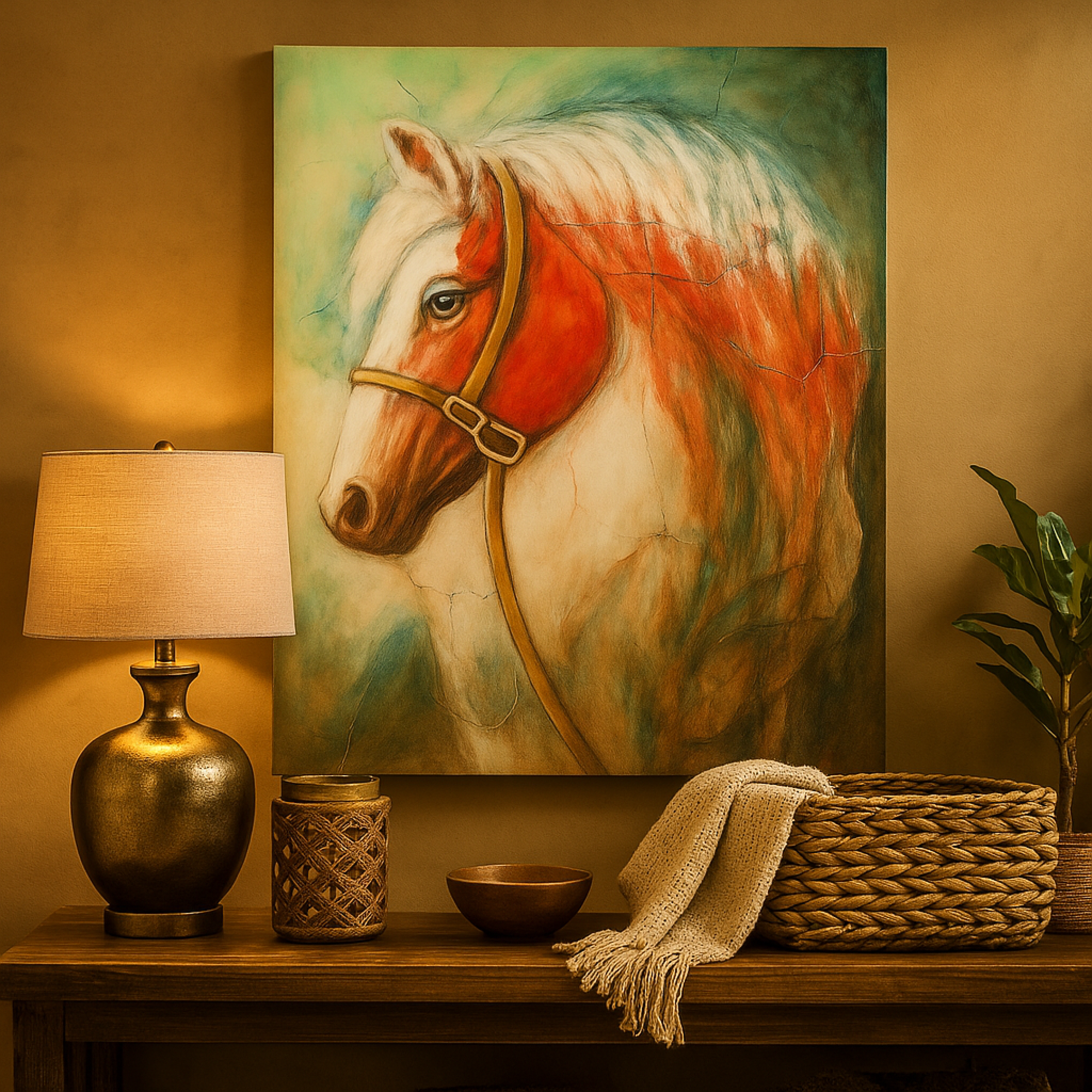 Horse Brown Canvas Decorative Wall Art