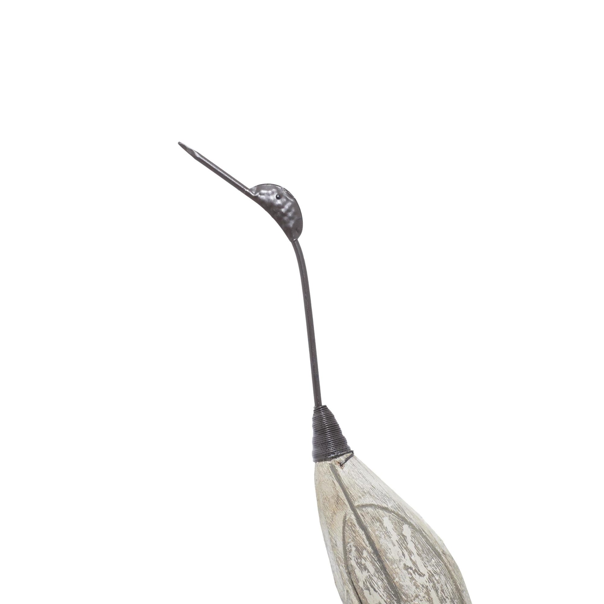 Set of 2 Bird Brown Wood Decorative Sculpture