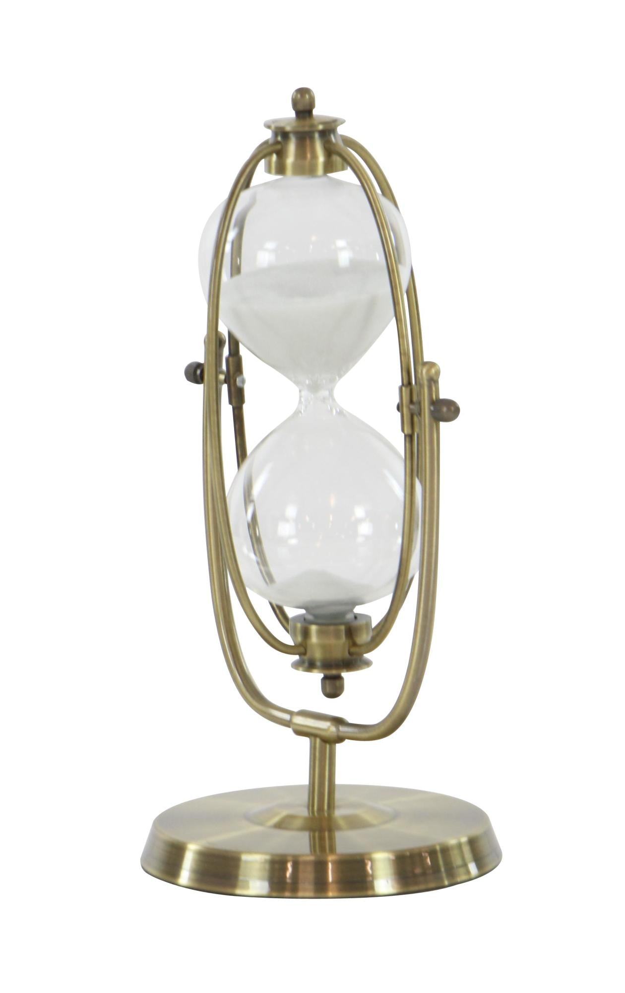 Armillary Metal Hourglass Sand Hourglass Timer with Rotating Stand